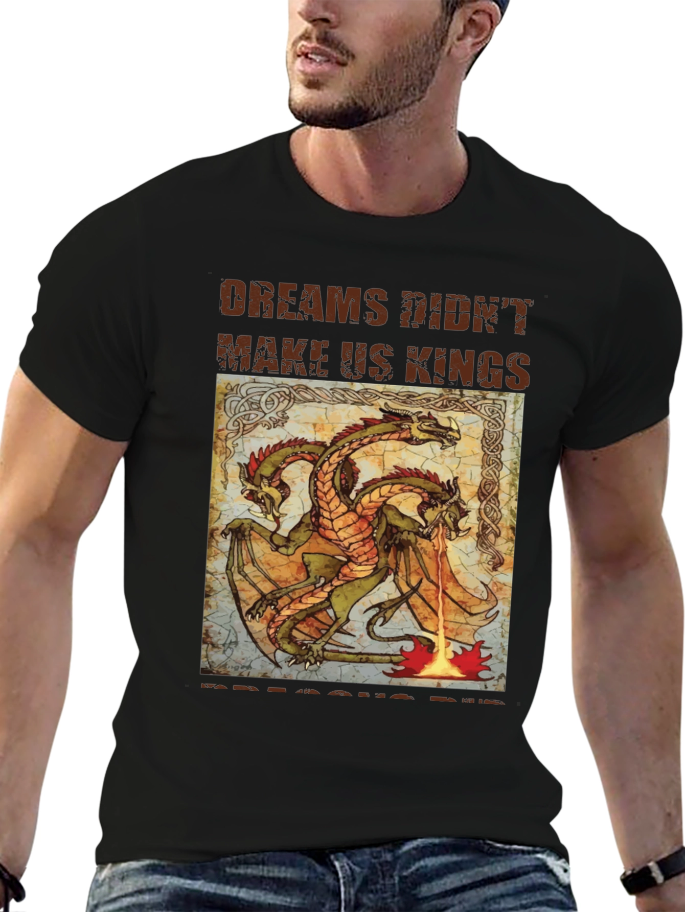 Black Dreams Didn't Make Us Kings Dragon Graphic Tee view 6