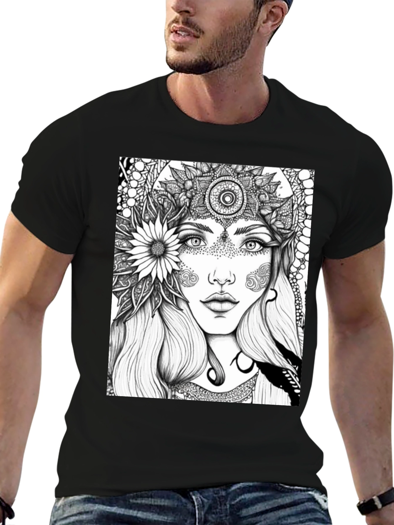 Black Mystic Woman Graphic Tee - Black view 6