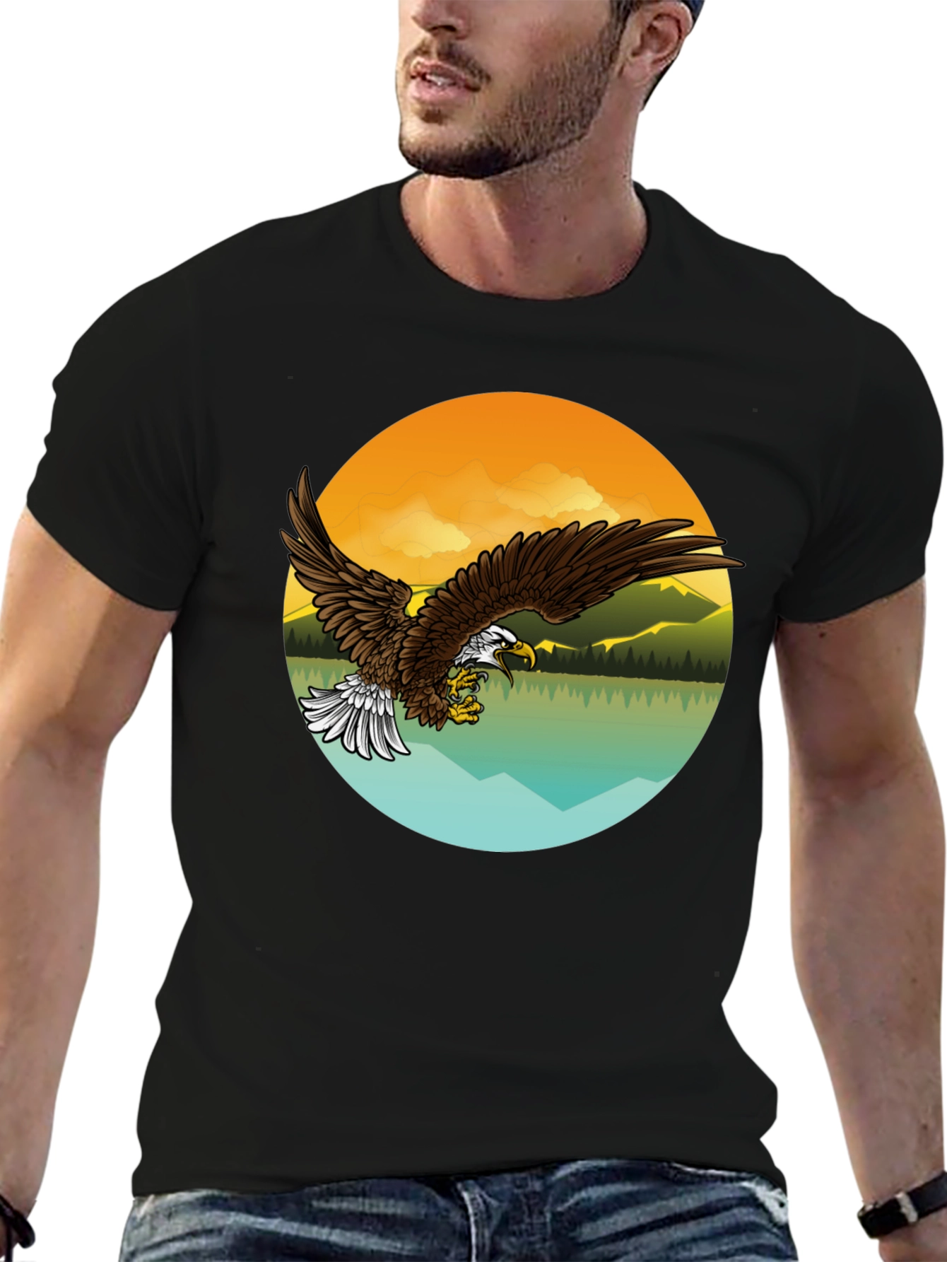 Black Eagle Mountain Graphic Tee - Black view 6