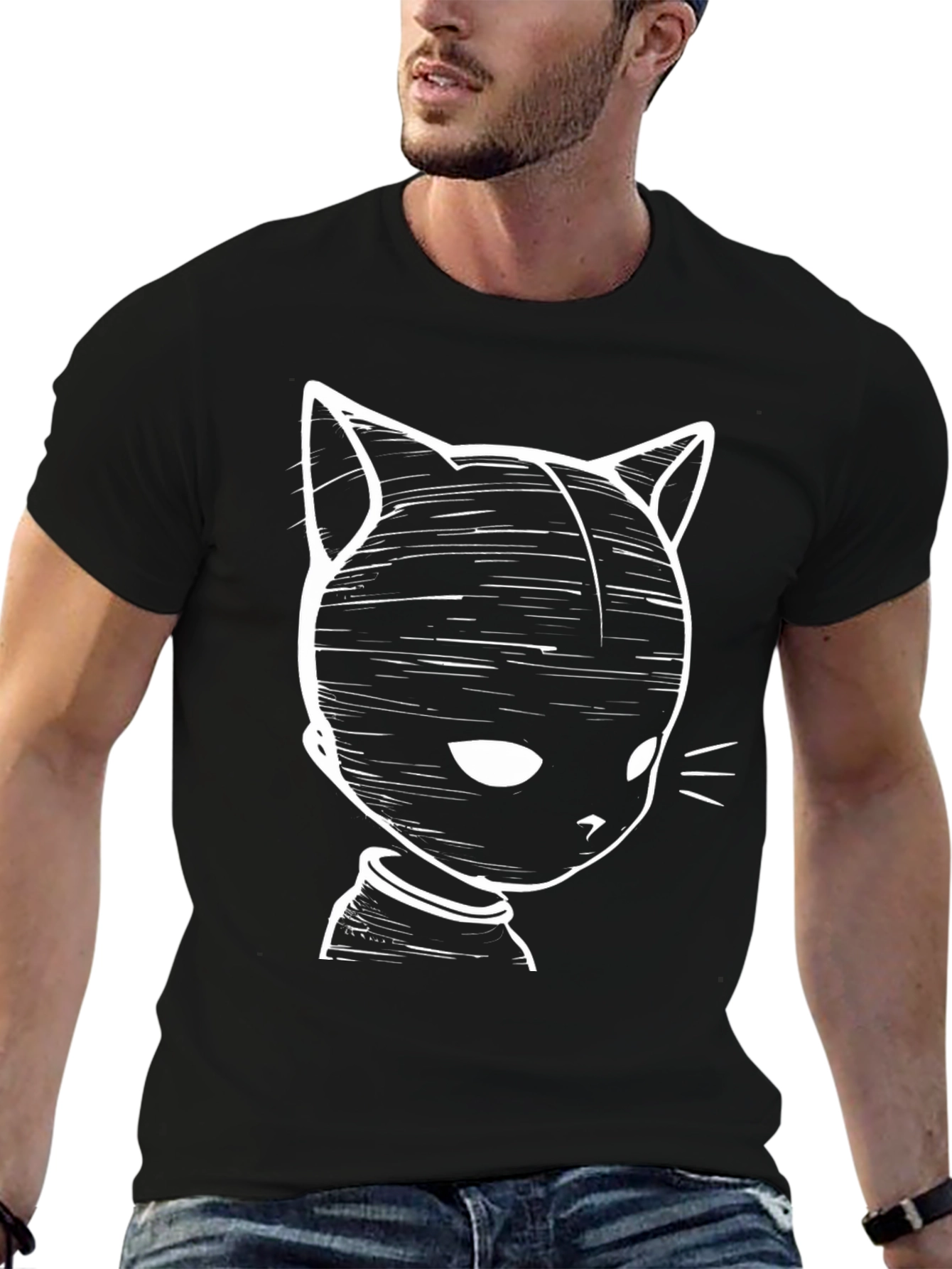 Black Black Cat Graphic T-Shirt view 6