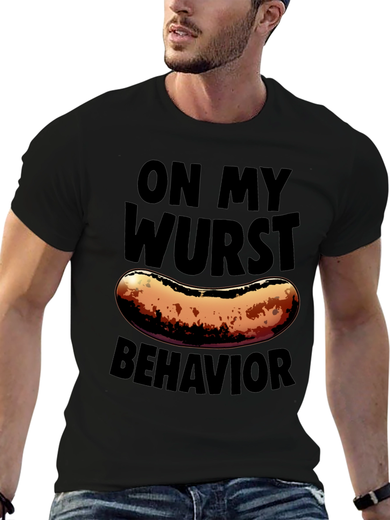 Black On My Wurst Behavior Graphic T-Shirt view 6