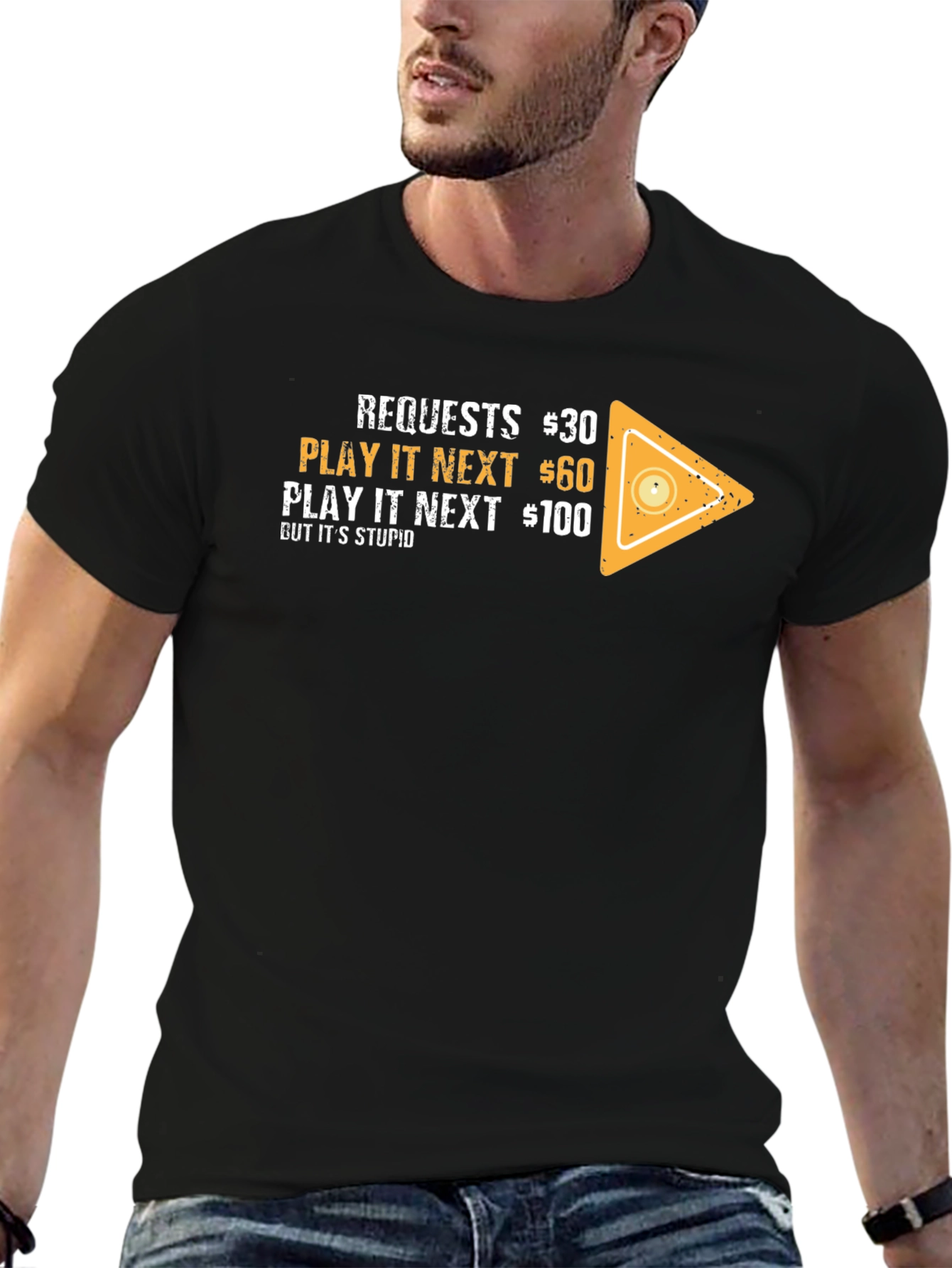 Black Requests Play It Next Tee - Unique Design view 6