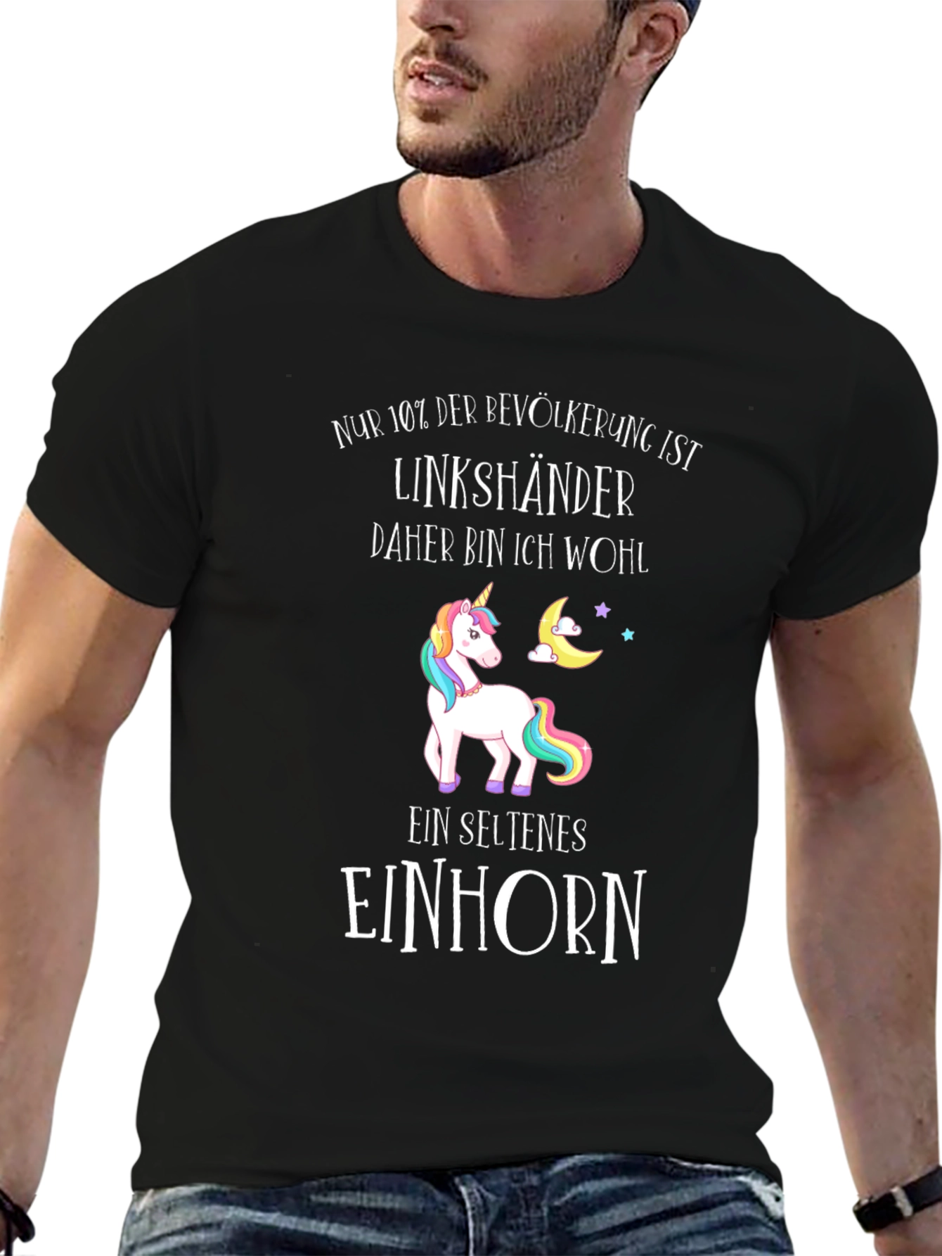 Black Left-Handed Unicorn T-Shirt view 6