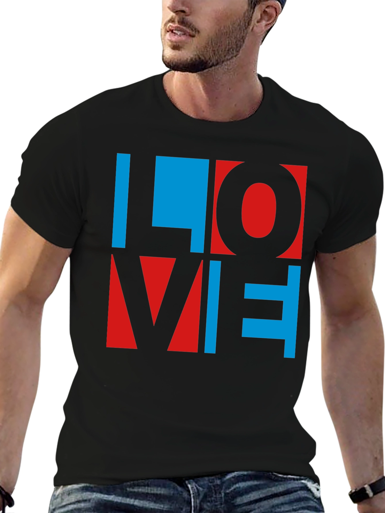 Black LOVE Graphic Tee - Bold & Colorful view 6