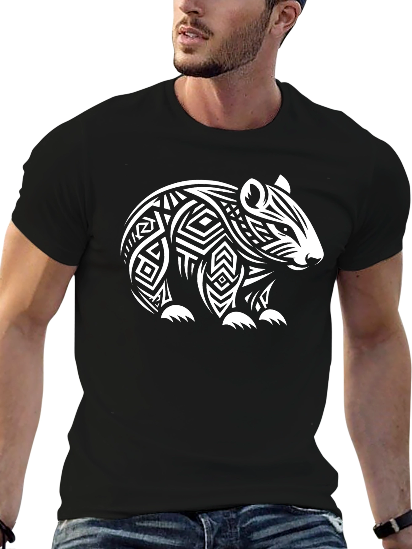 Black Tribal Wombat Black Tee view 6