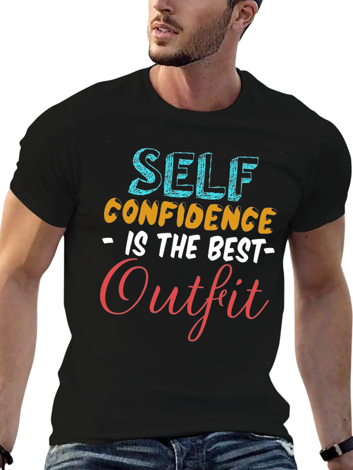 Black Self Confidence is the Best Outfit T-Shirt view 6