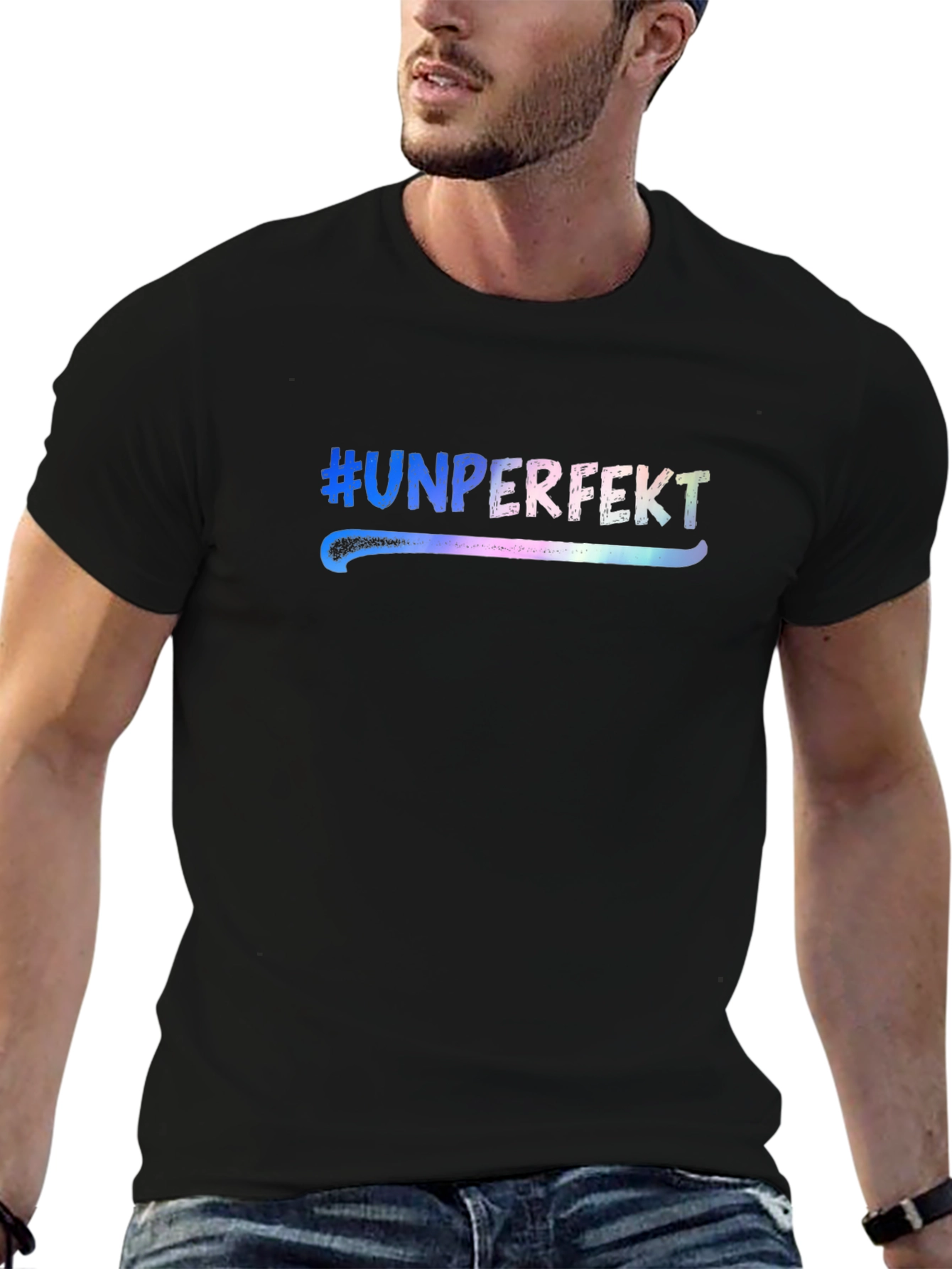 Black Unperfekt Graphic Tee - Embrace Imperfection view 6