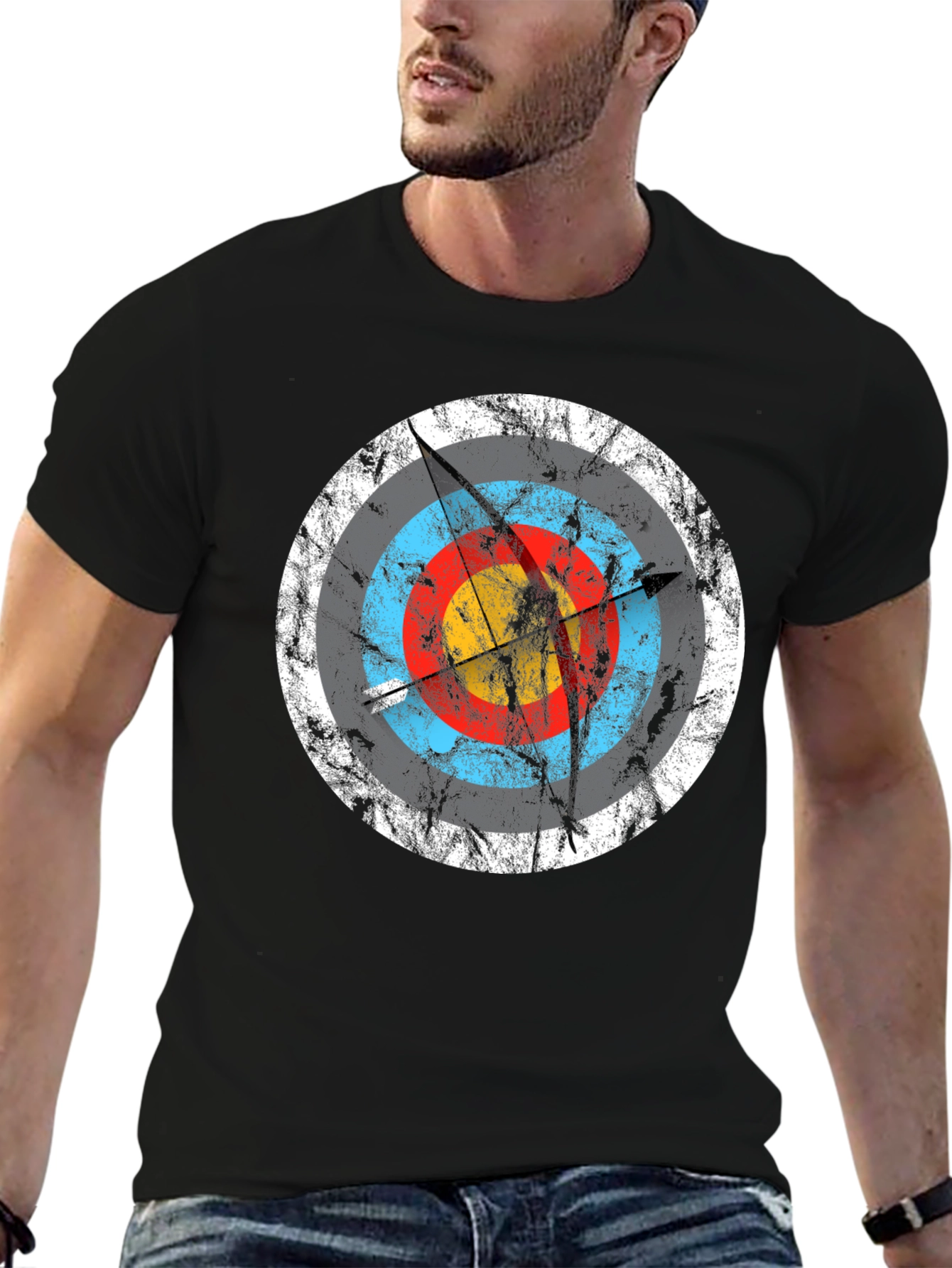 Black Archery Target Graphic T-Shirt - Black view 6
