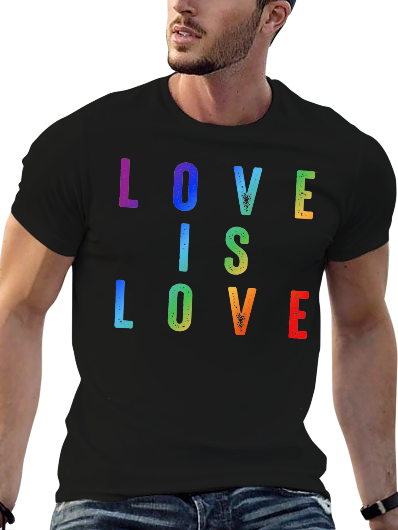 Black Love is Love Rainbow T-Shirt view 6