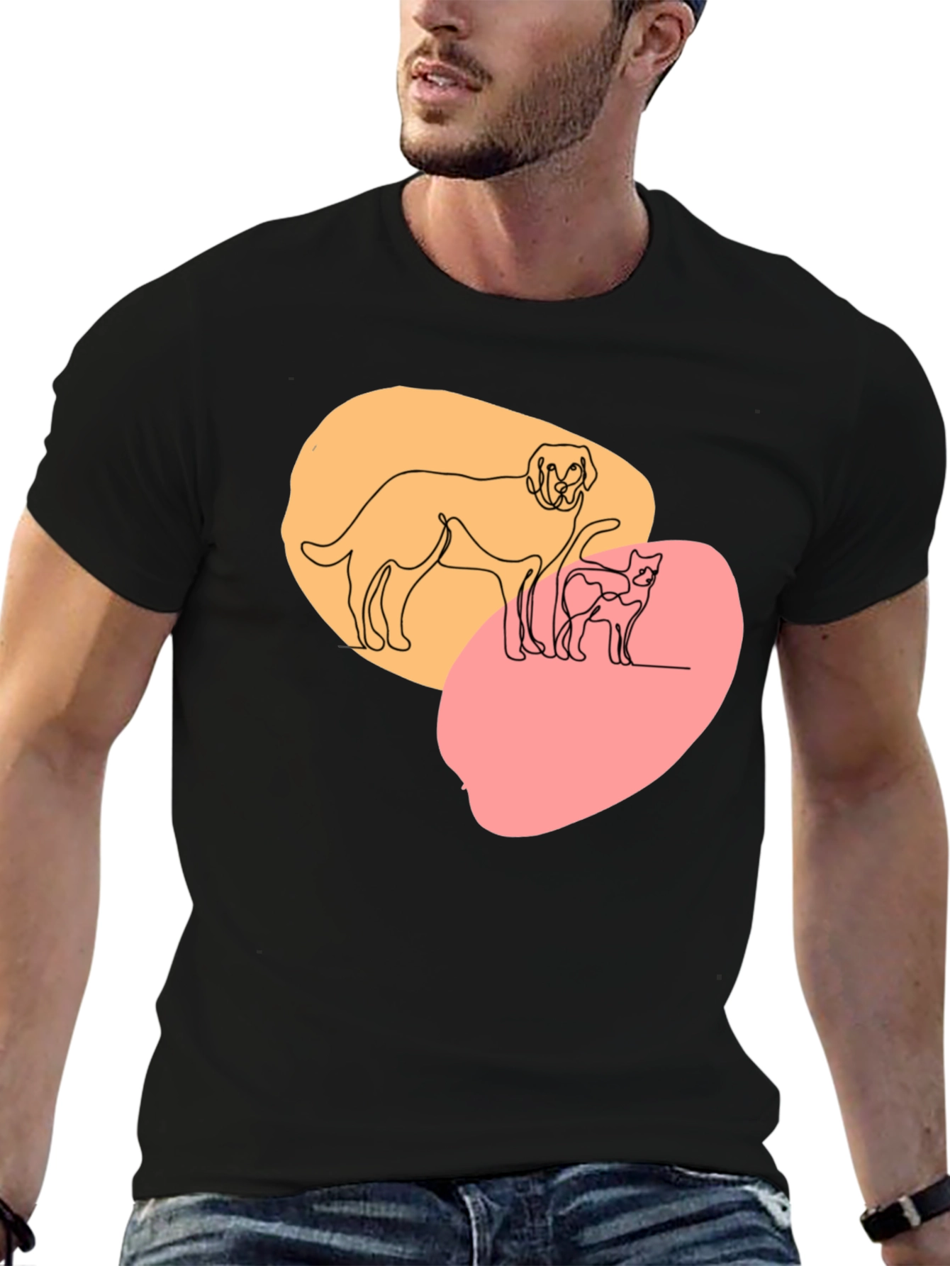 Black Dog and Cat Graphic Tee view 6
