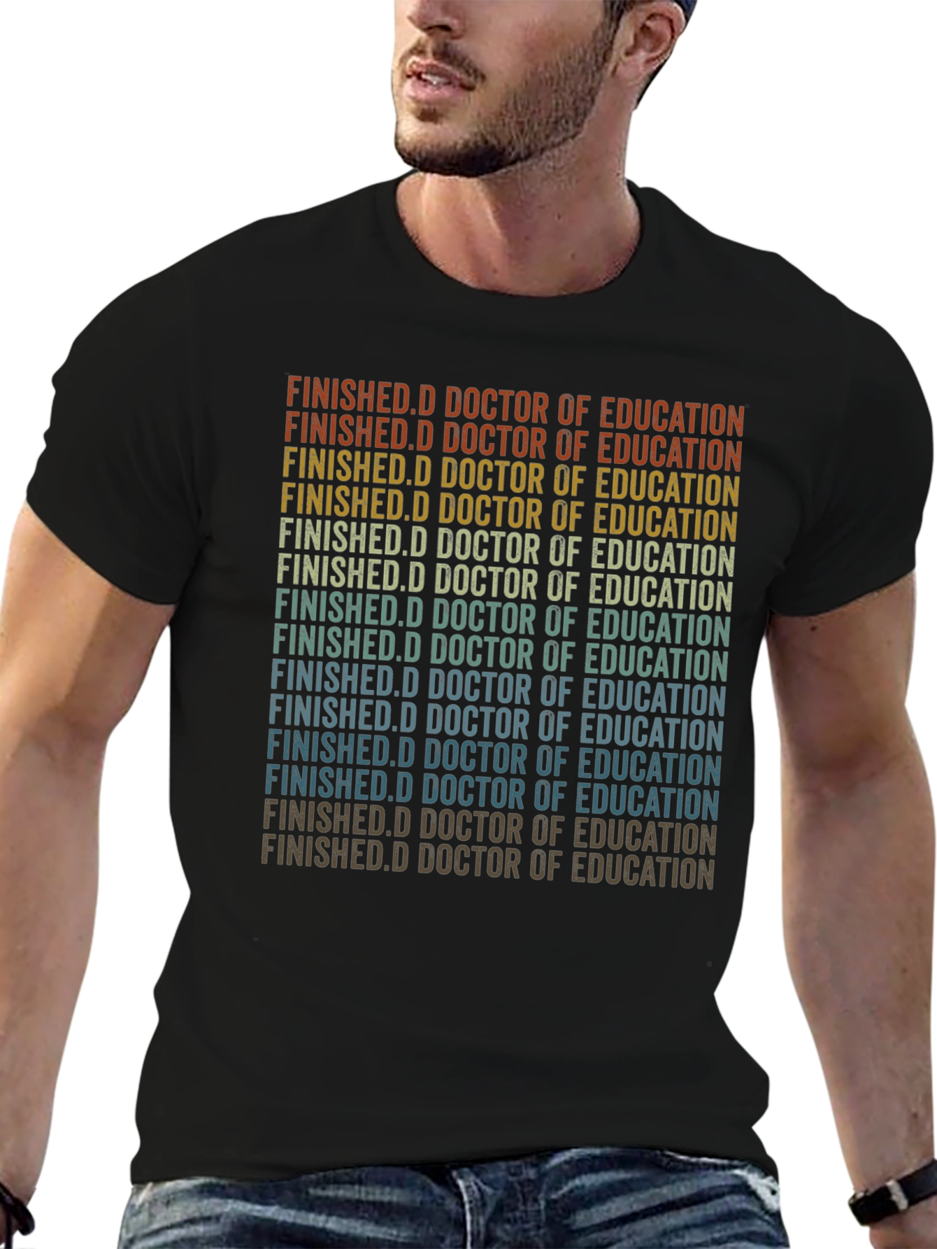 Black Finished Doctorate of Education Grad T-Shirt view 6