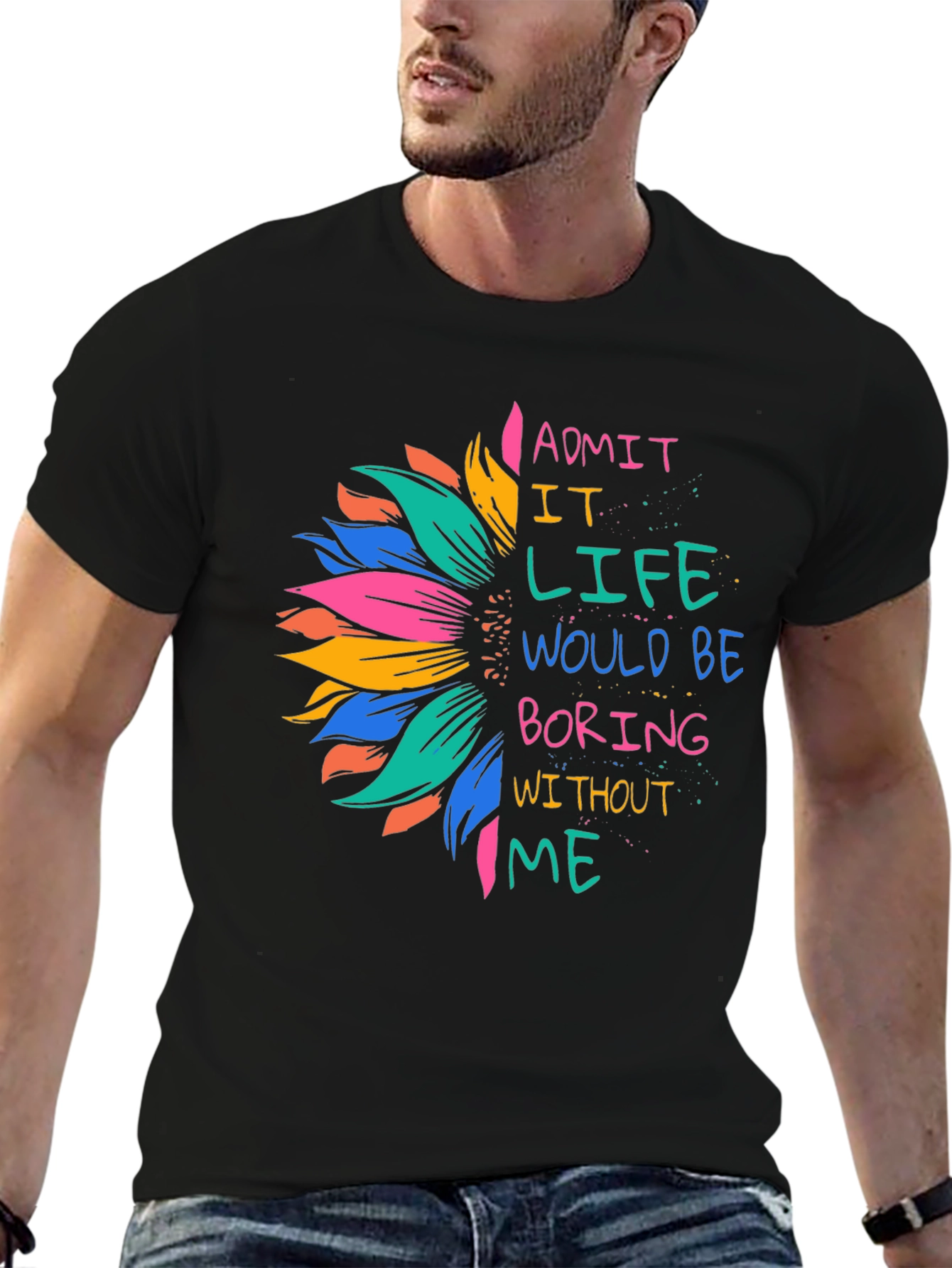 Black Sunflower Graphic Tee - Admit It Life Would Be Boring view 6