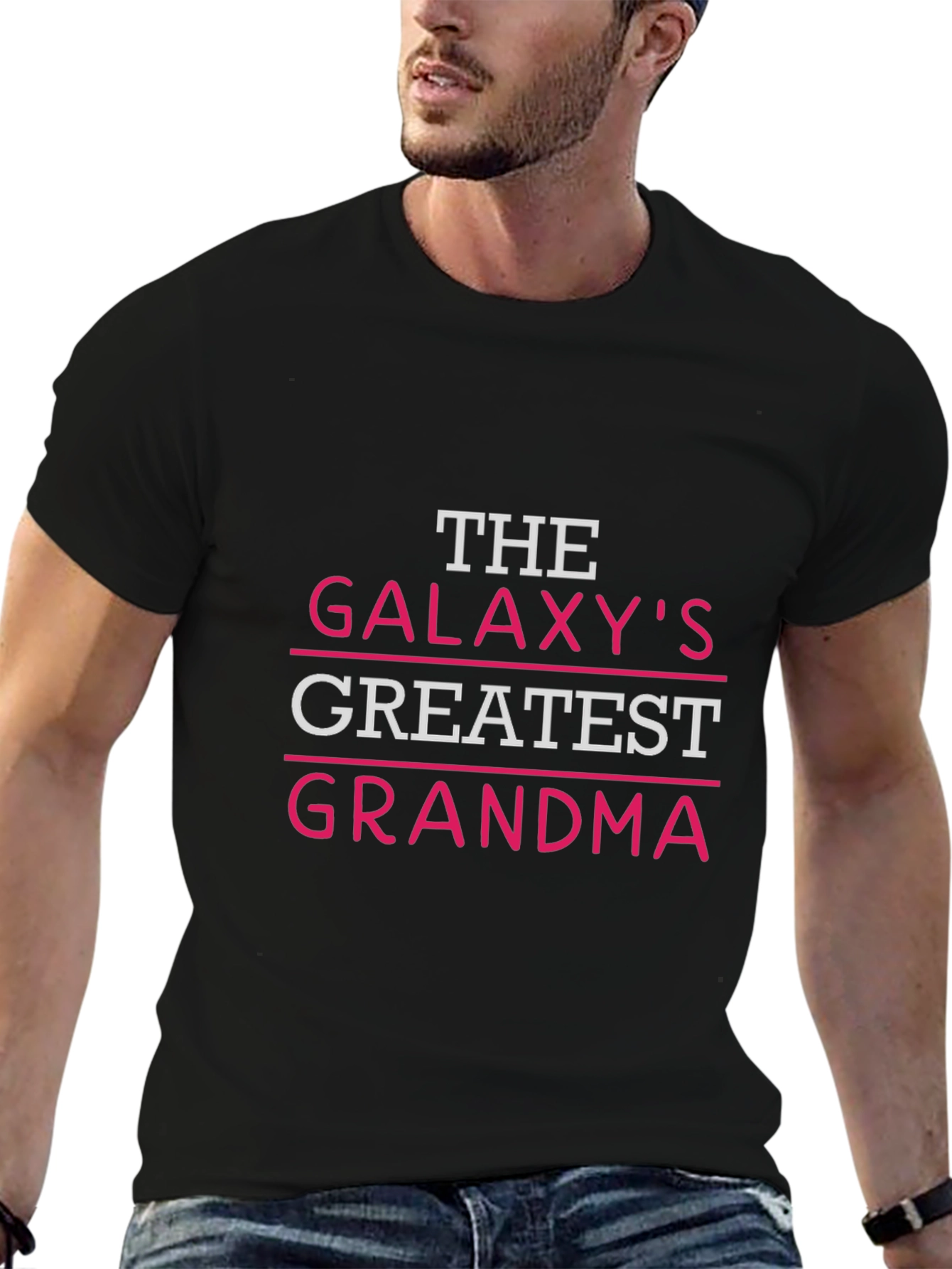 Black Galaxy's Greatest Grandma T-Shirt - Black view 6