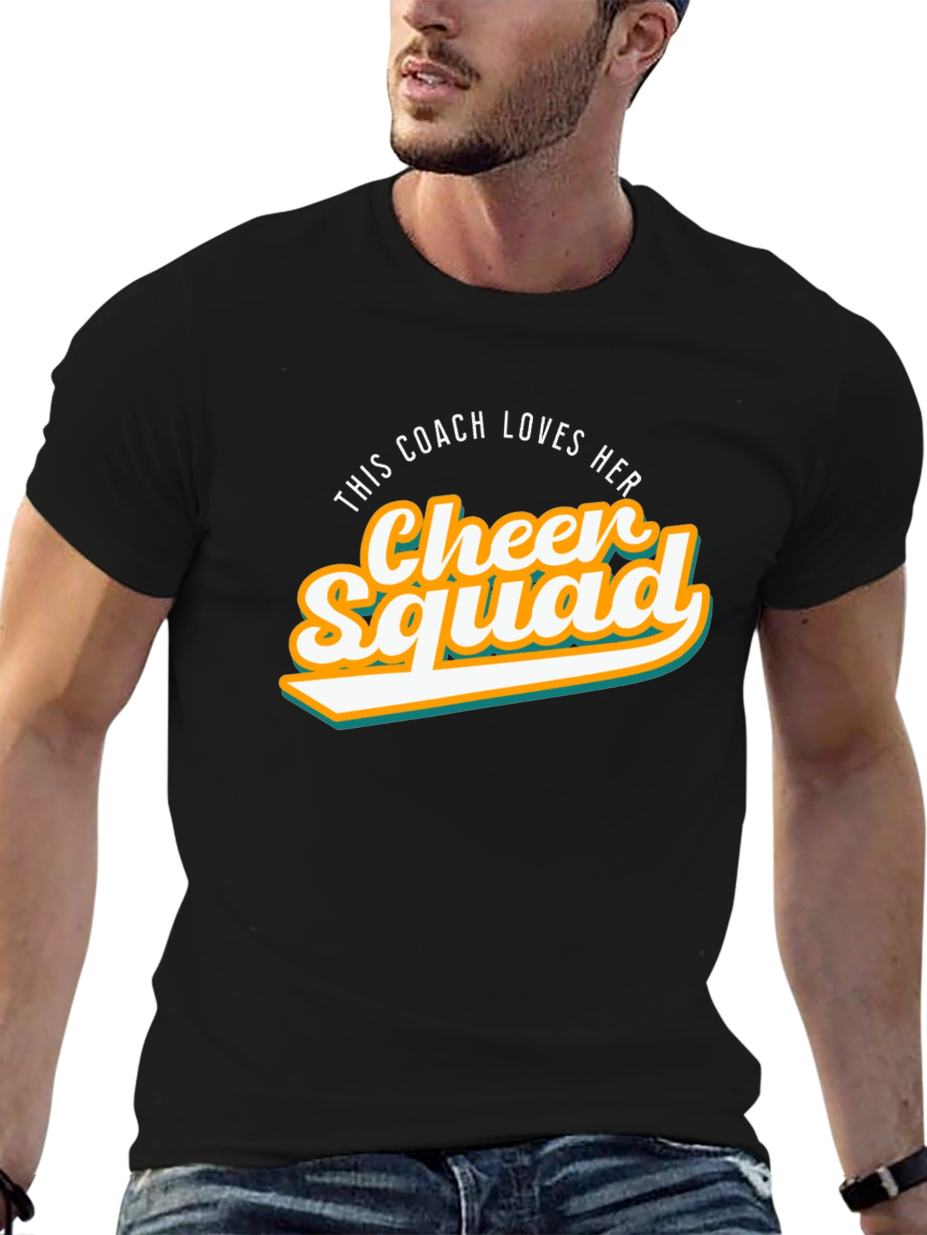 Black Cheer Squad Coach T-Shirt view 6
