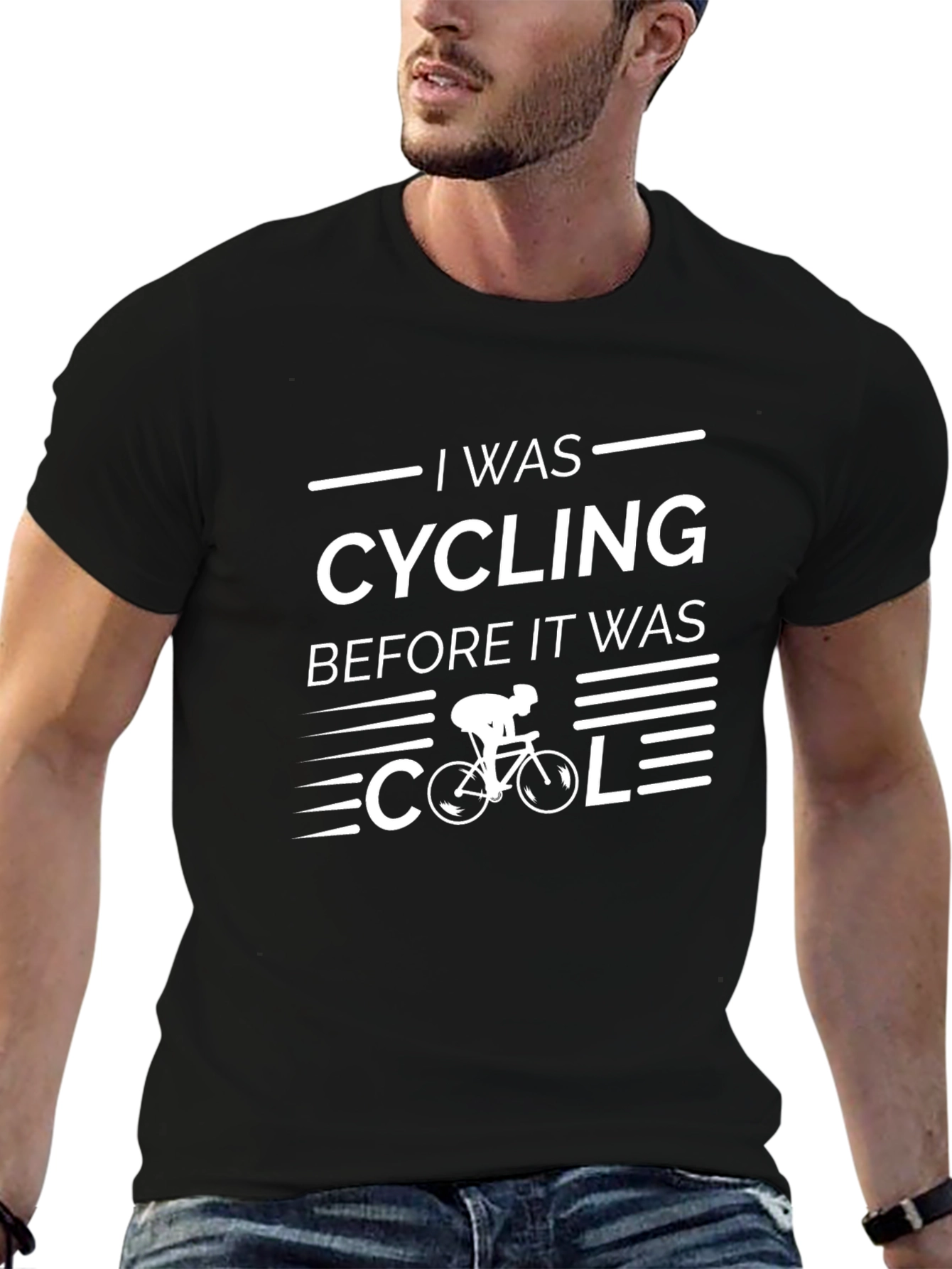 Black I Was Cycling Before It Was Cool T-Shirt view 6