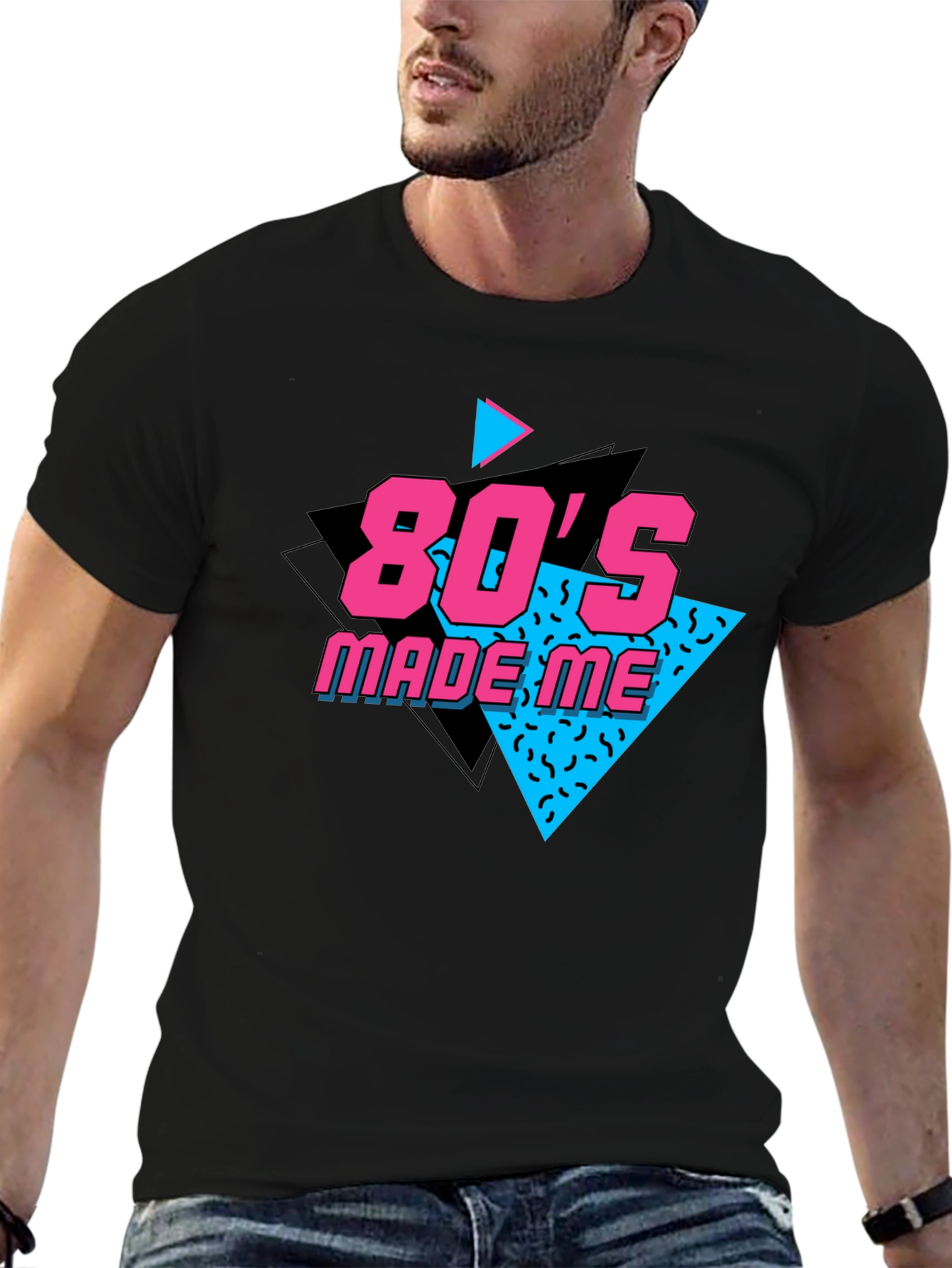 Black 80's Made Me Black T-Shirt view 6