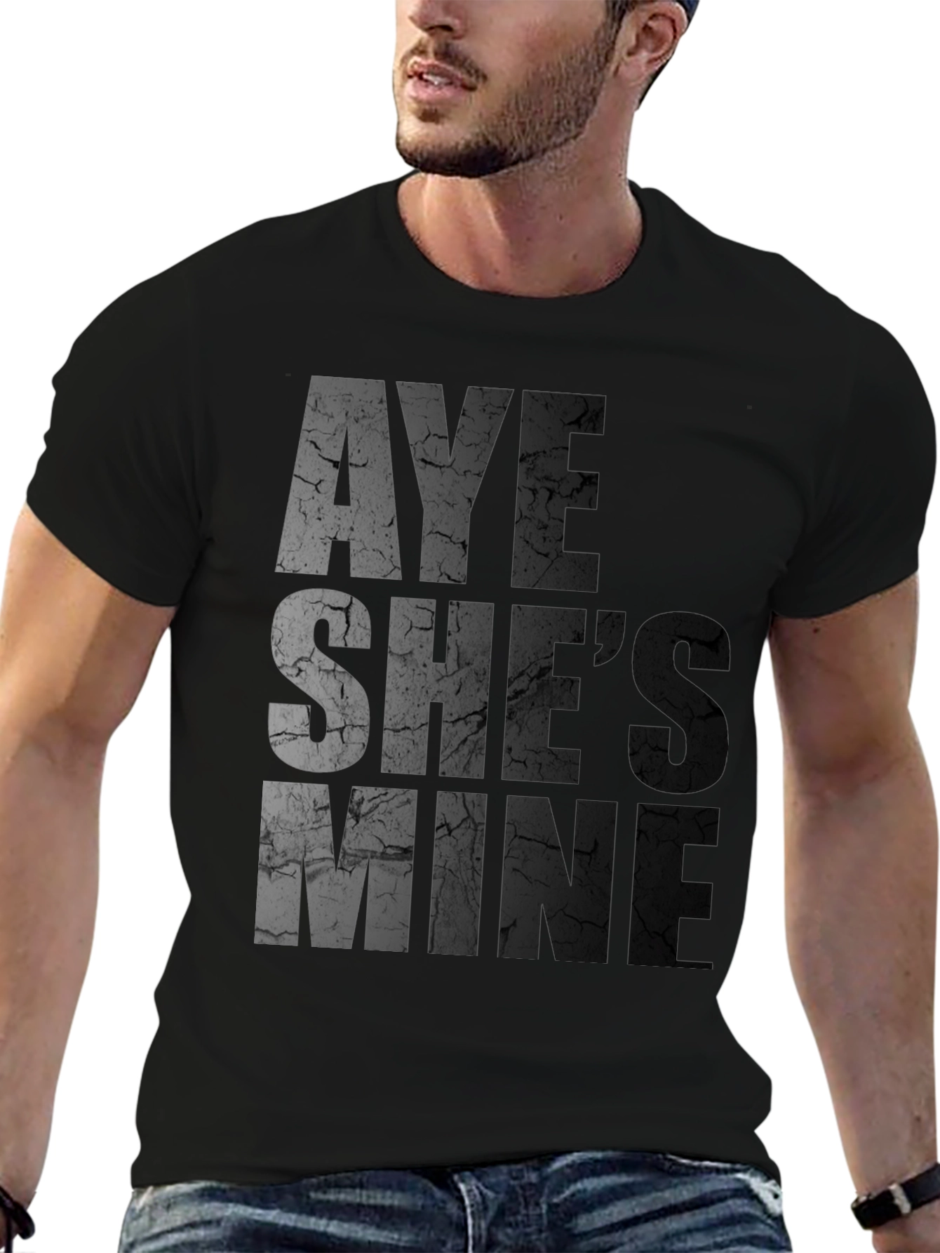 Black Aye She's Mine Graphic T-Shirt view 6