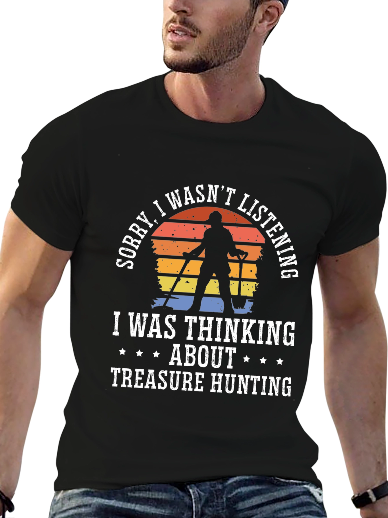 Black Treasure Hunting Tee - Sorry, Not Listening! view 6
