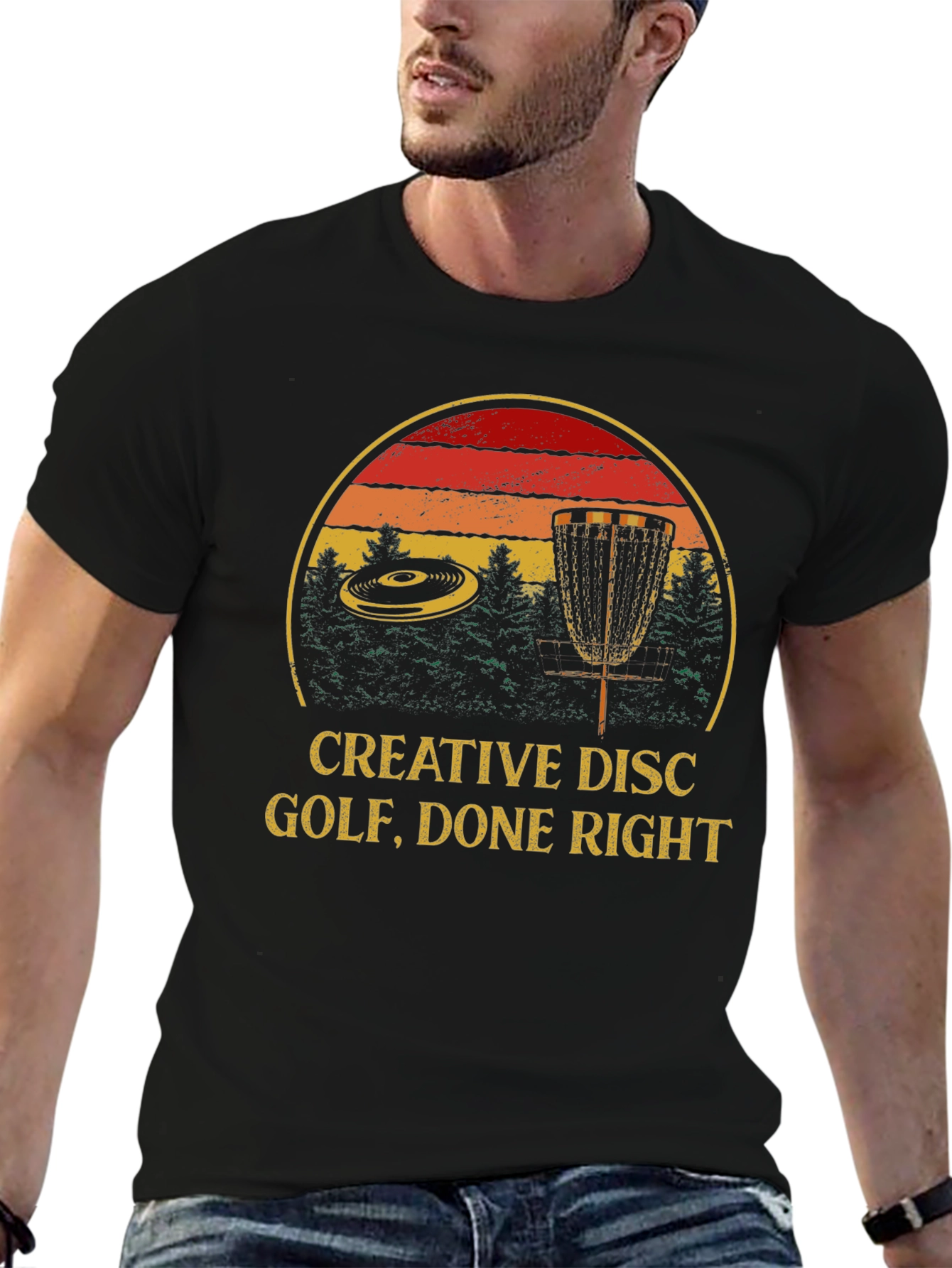 Black Creative Disc Golf Tee - Done Right Design view 6