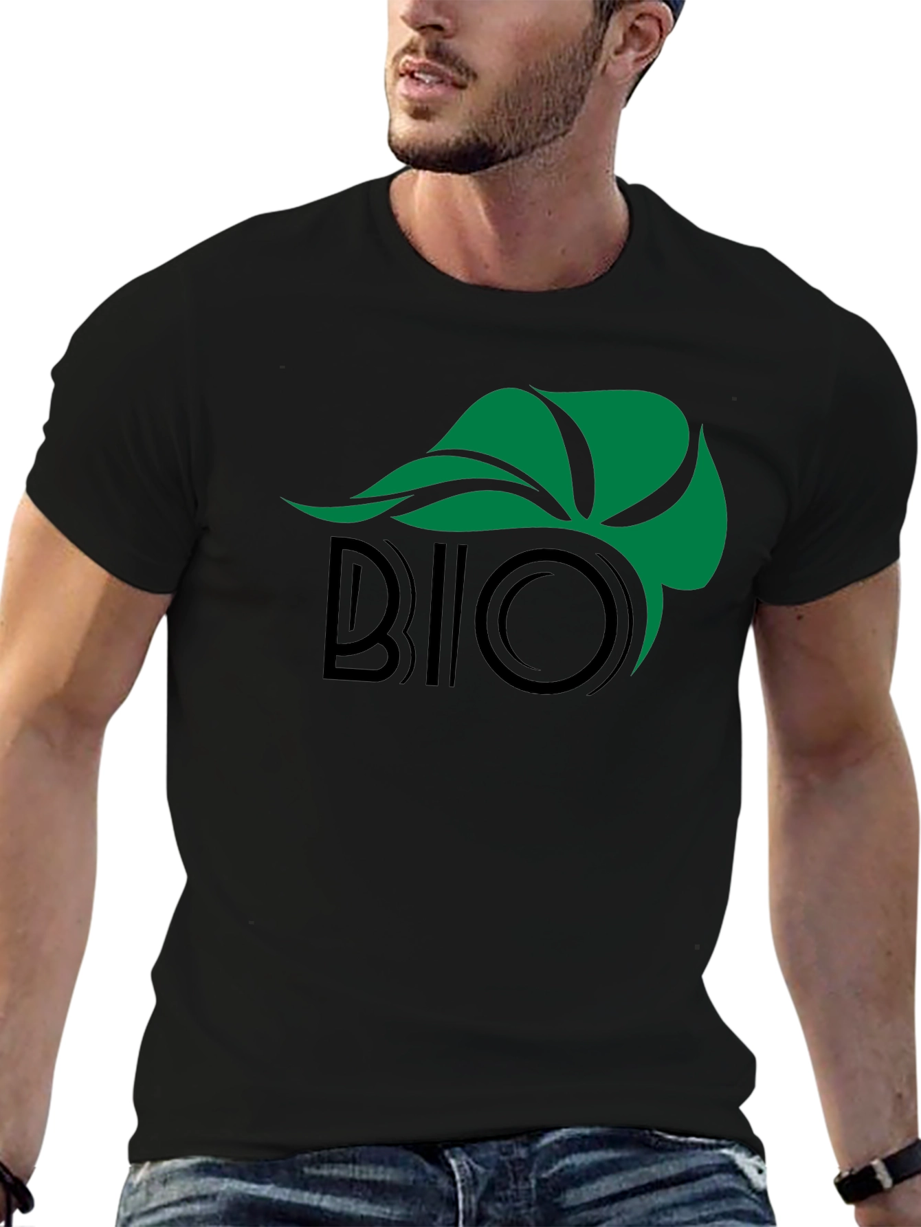 Black Eco-Friendly Bio Graphic Black T-Shirt view 6