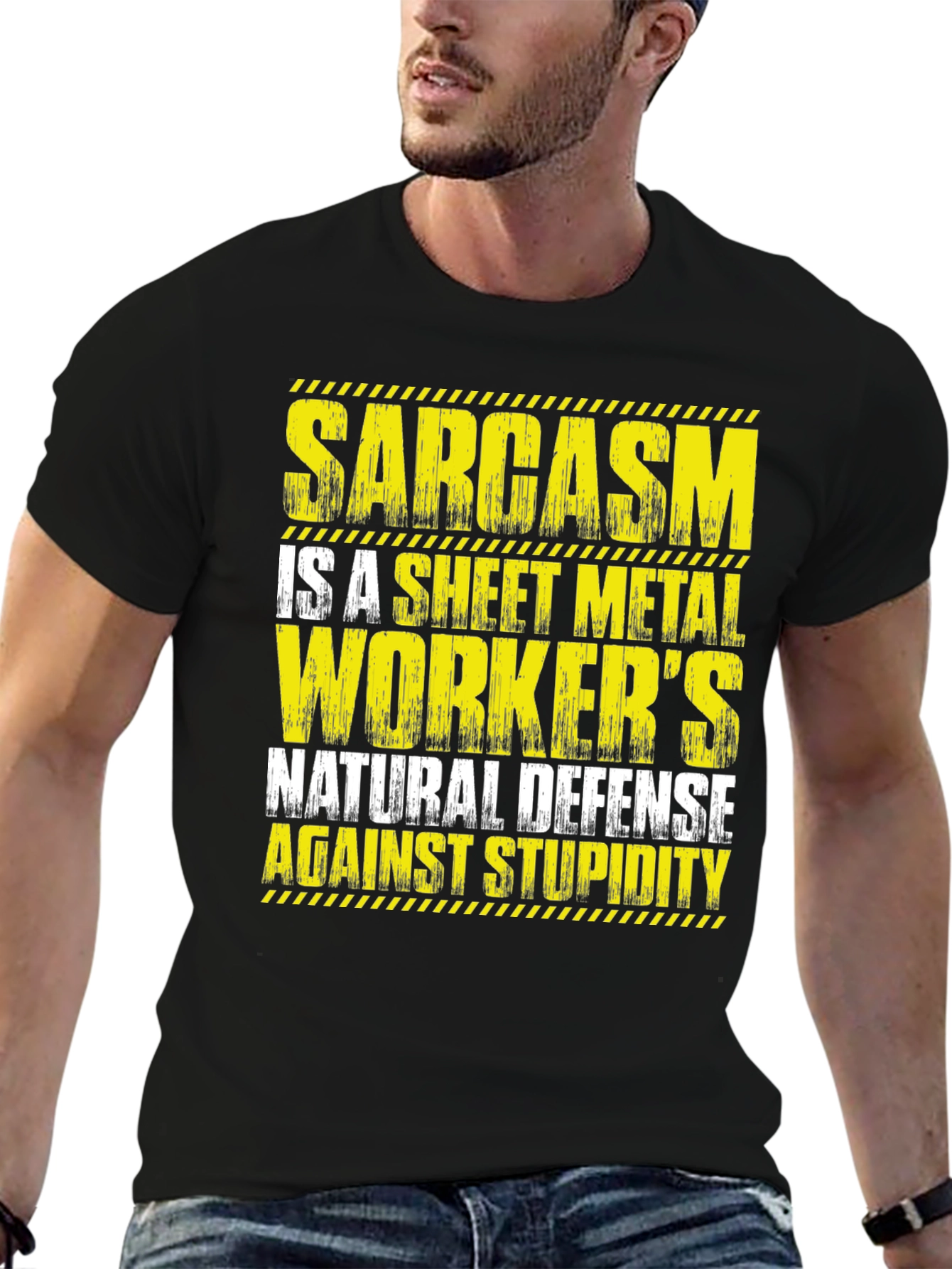 Black Sarcasm Sheet Metal Worker's T-Shirt view 6