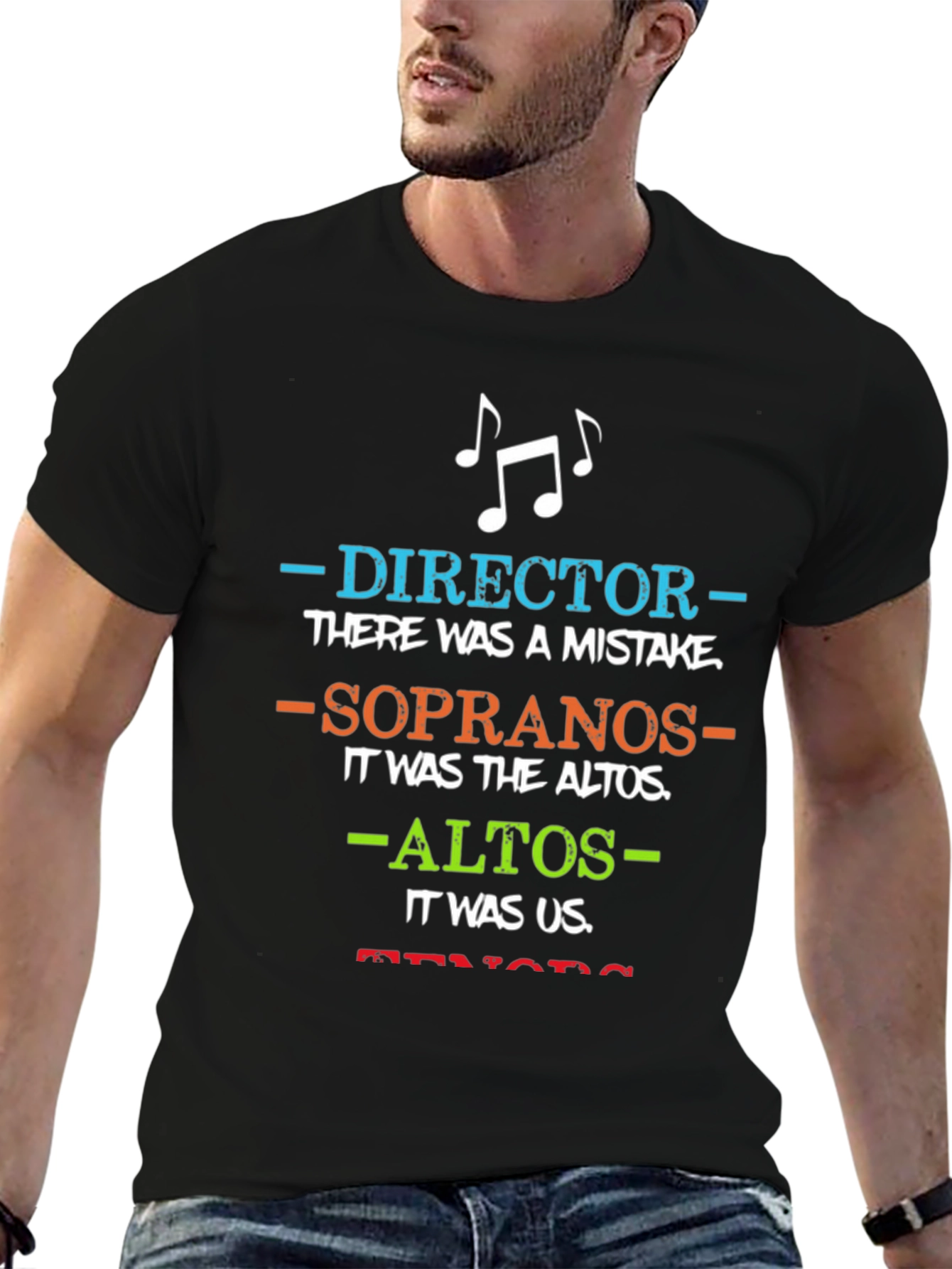 Black Choir Director T-Shirt: Blame the Altos Funny Music Tee view 6