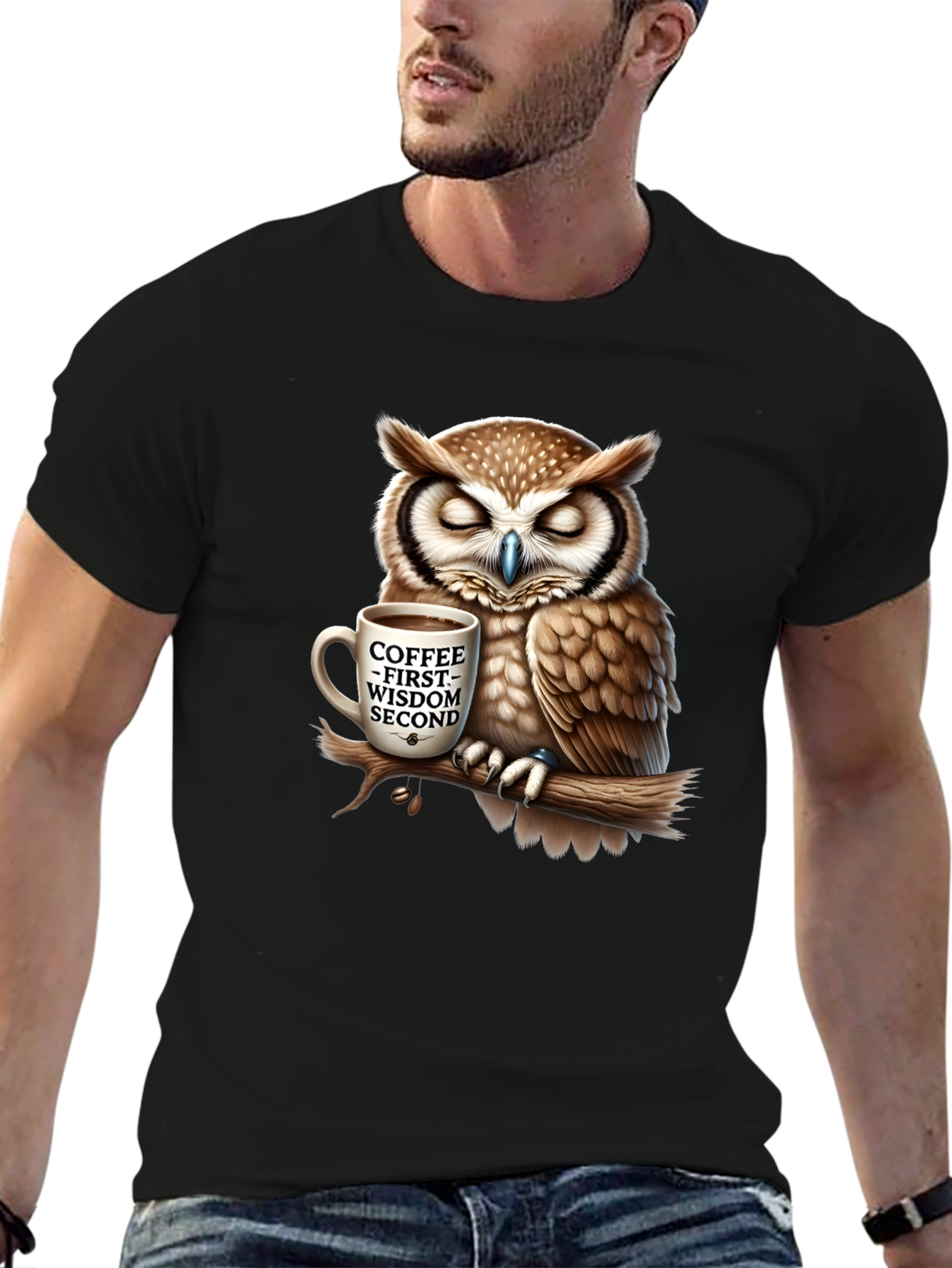 Black Owl Coffee Wisdom Graphic Tee view 6
