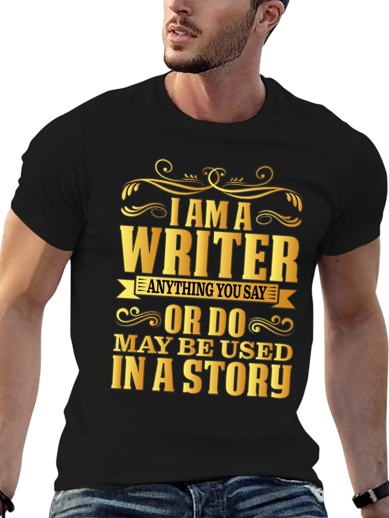 Black I Am A Writer Graphic Tee view 6