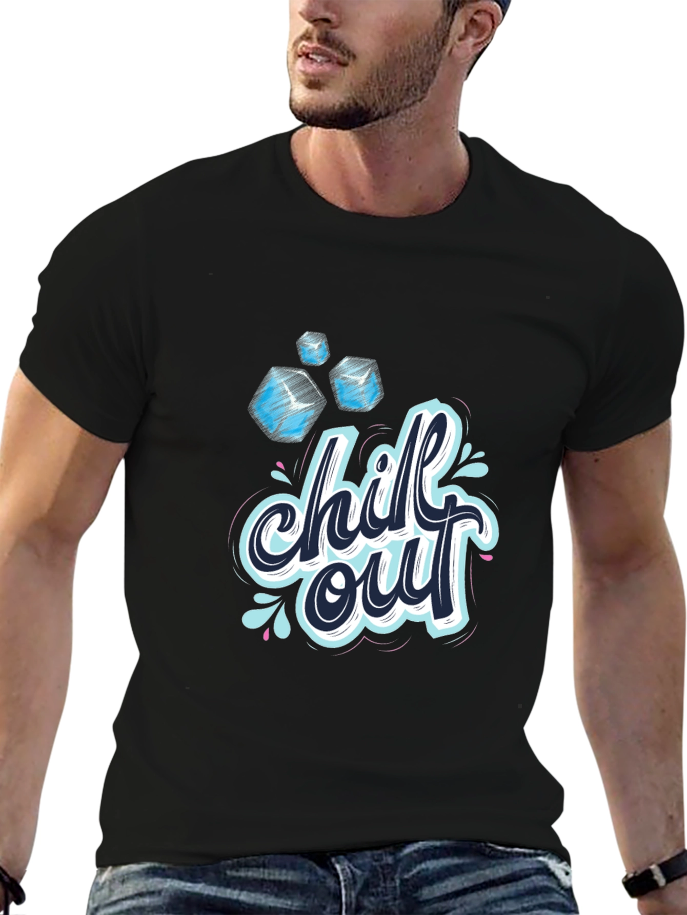 Black Chill Out Graphic T-Shirt - Cool & Casual view 6