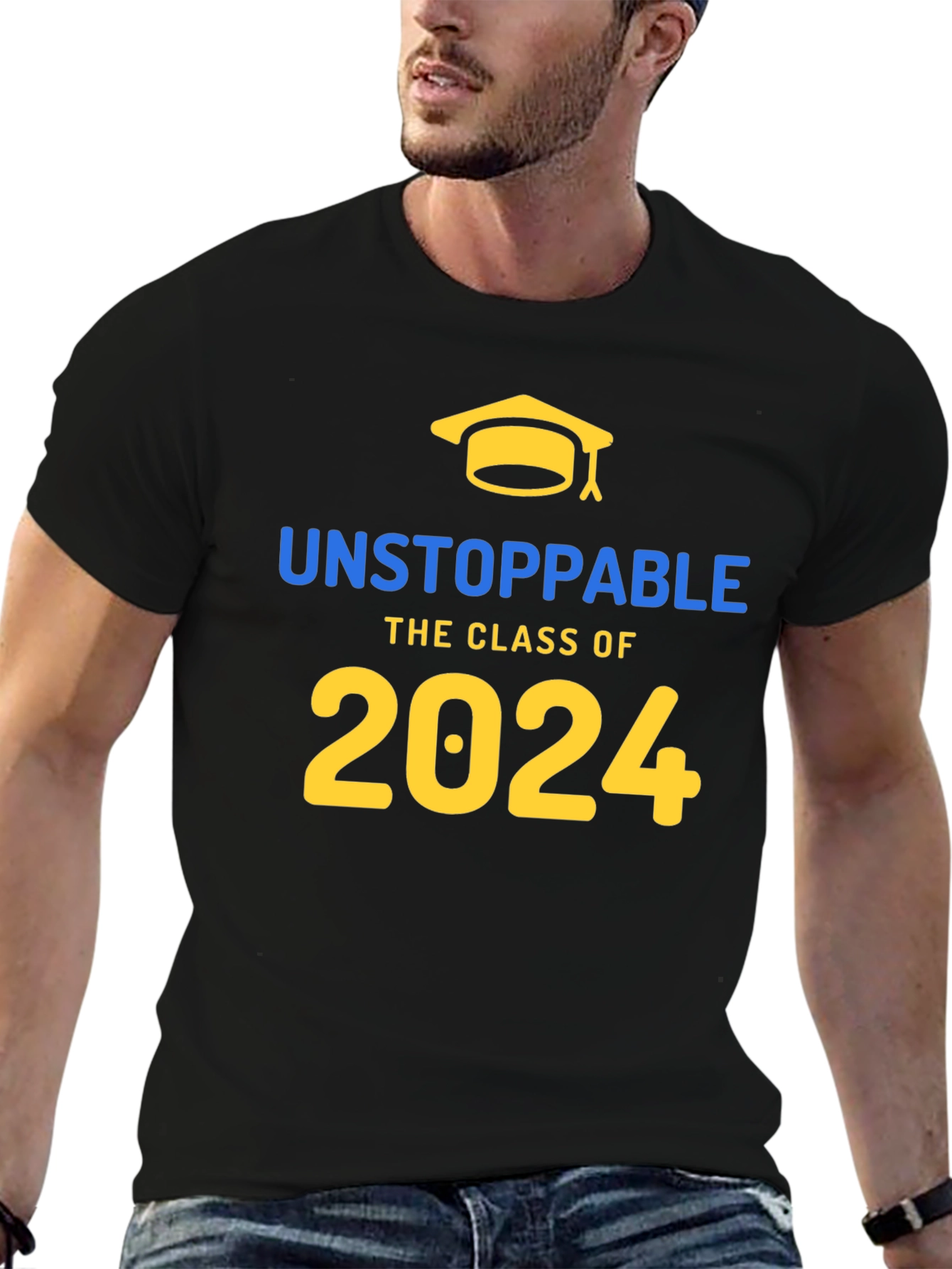 Black Unstoppable Class of 2024 Graduation T-Shirt view 6