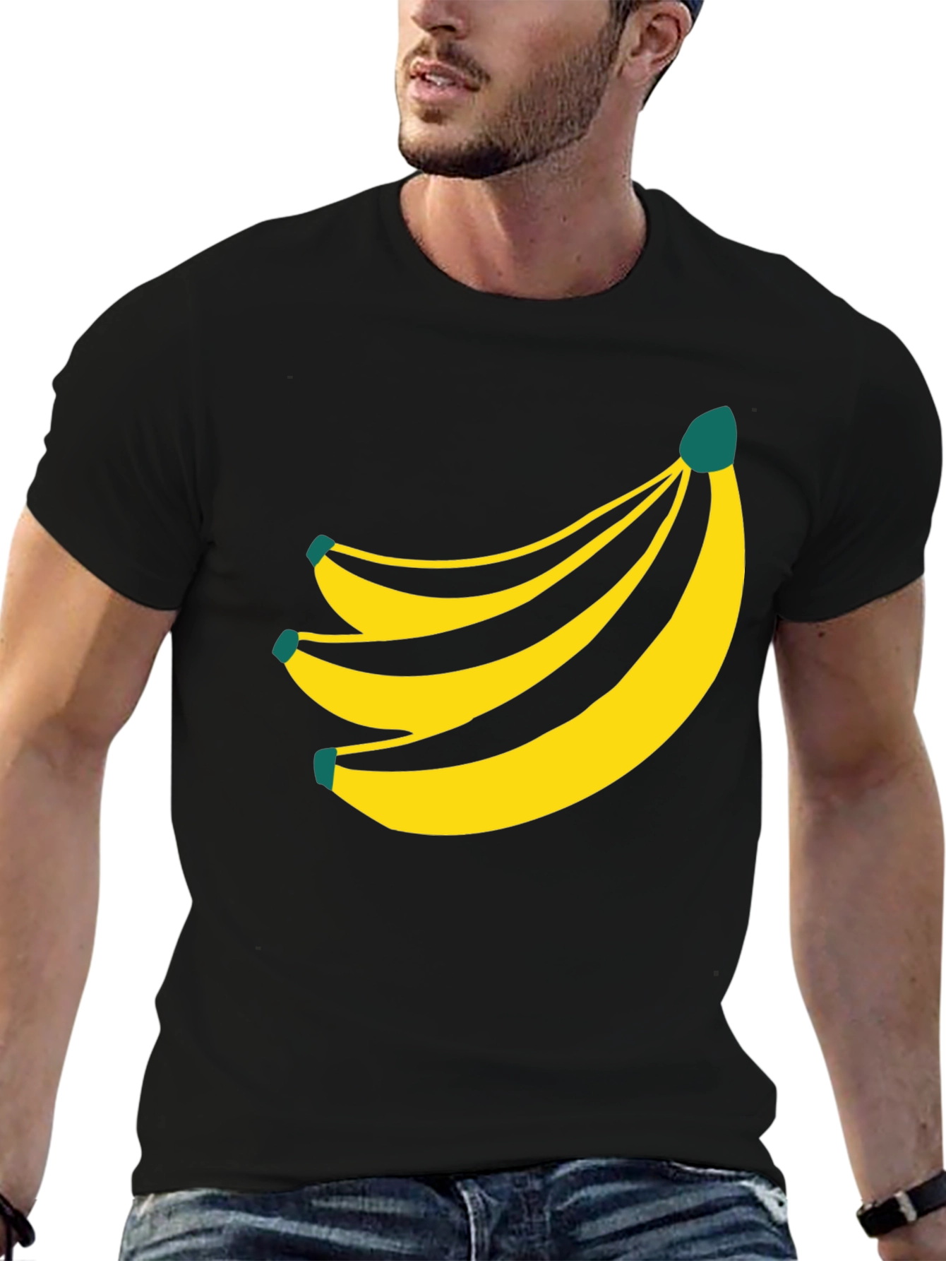 Black Banana Graphic Tee - Unisex Black T-Shirt view 6
