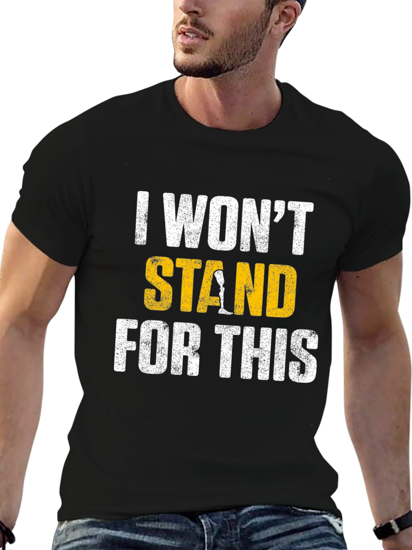 Black I Won't Stand for This Graphic Tee view 6
