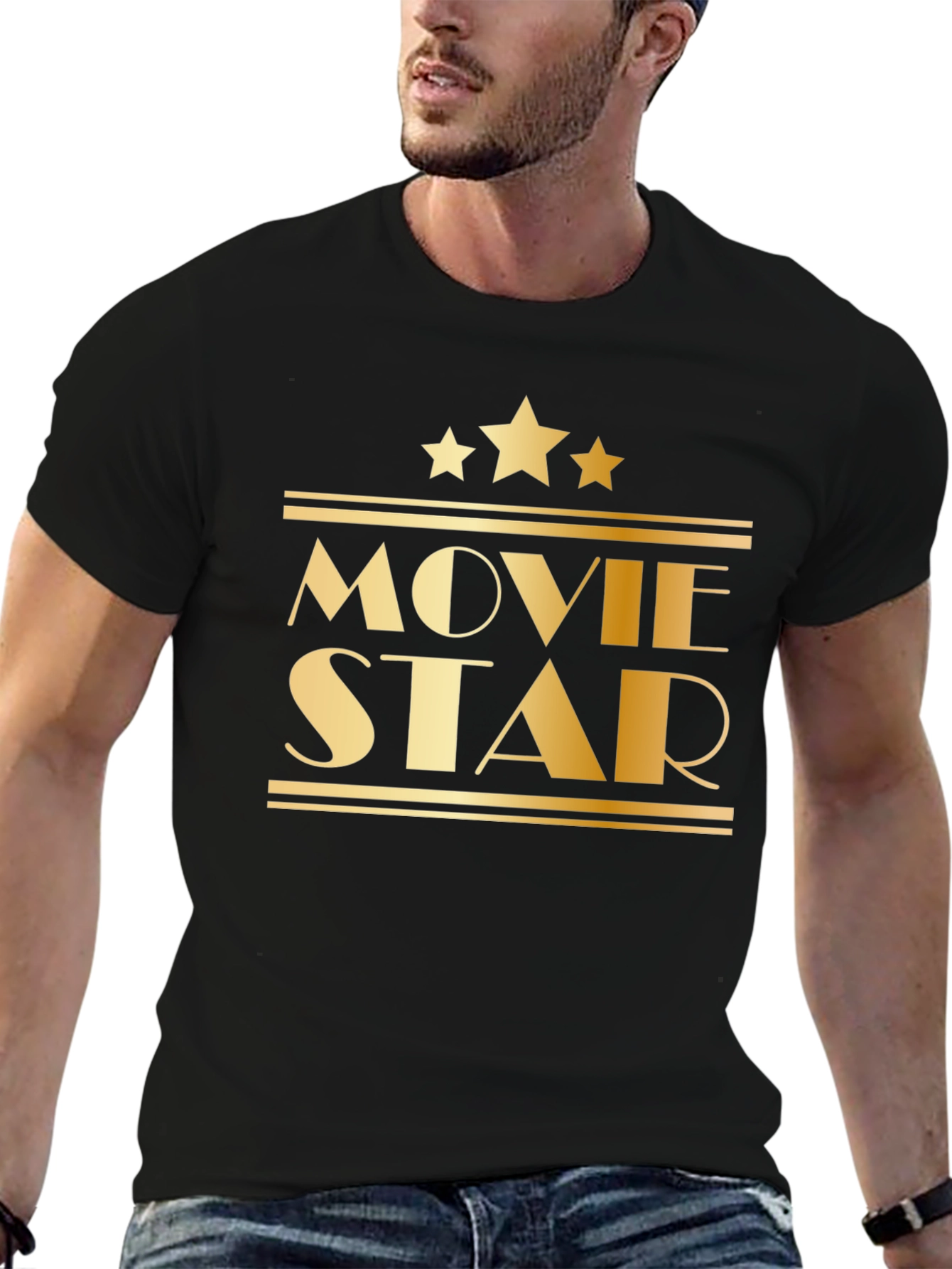 Black Movie Star Graphic Tee - Black Short Sleeve view 6