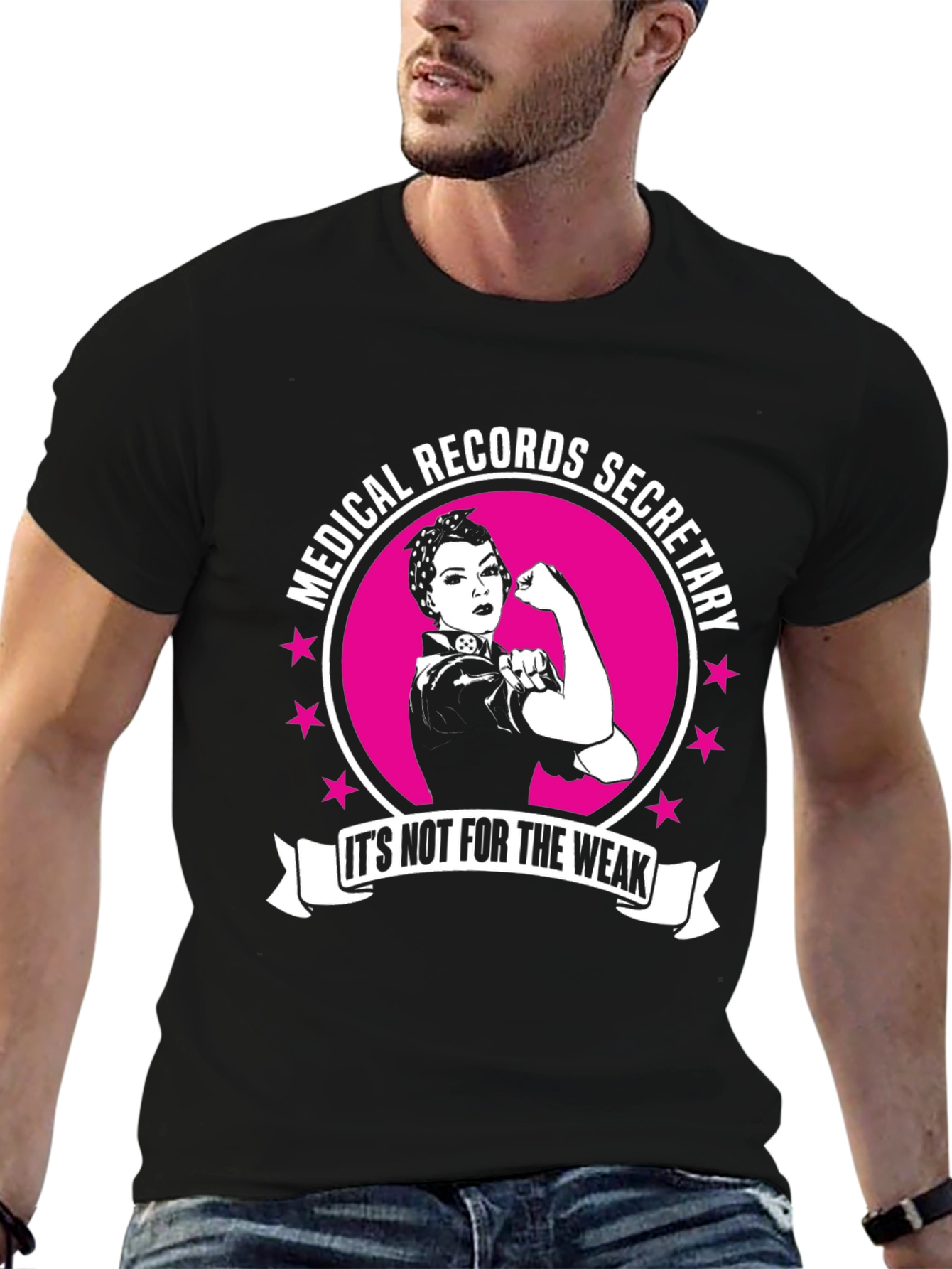Black Medical Records Secretary T-Shirt - Strong Women view 6