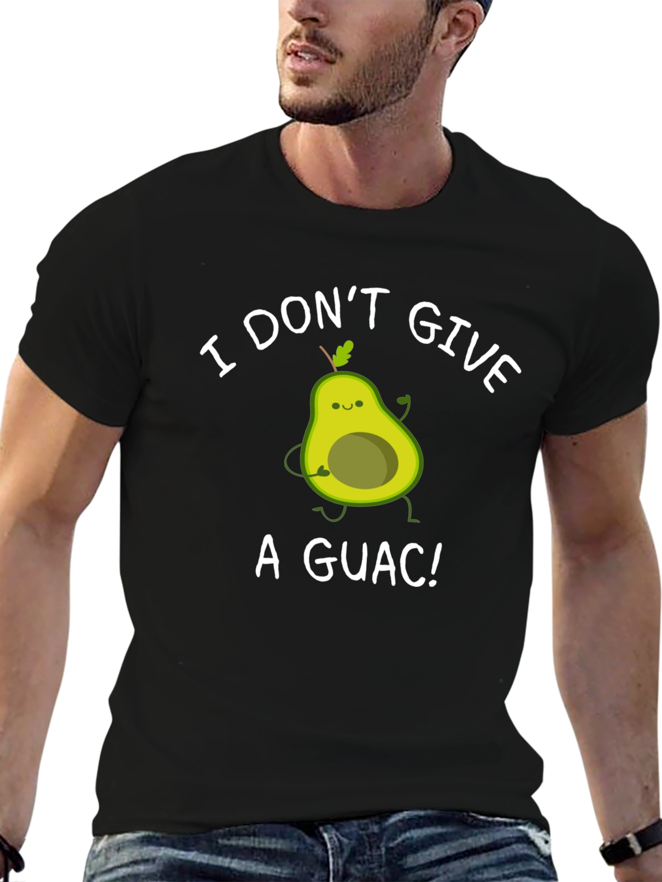 Black Funny Avocado Graphic T-Shirt view 6