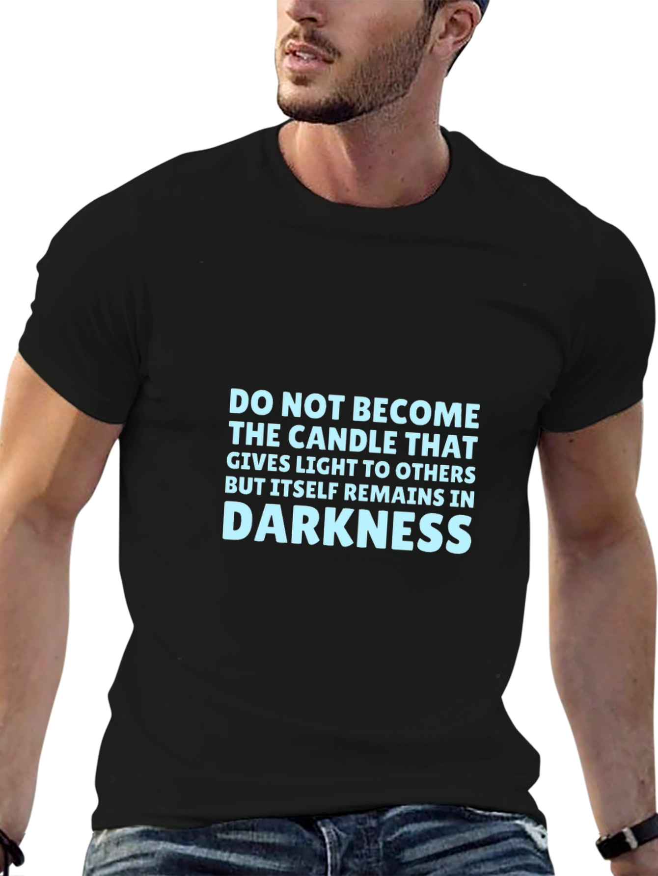 Black Inspirational T-Shirt: Light to Others view 6