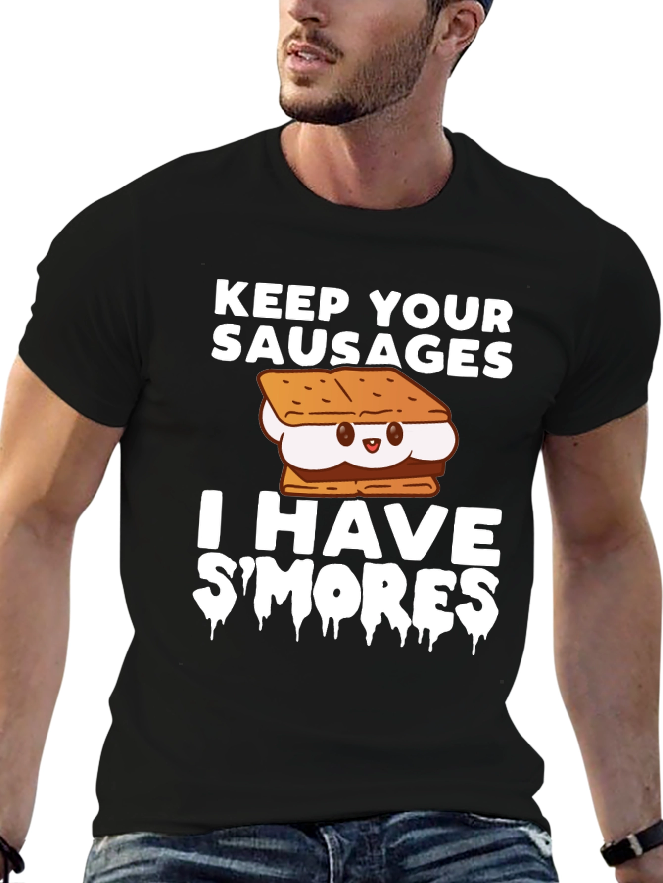 Black Keep Your Sausages I Have S'mores T-Shirt view 6