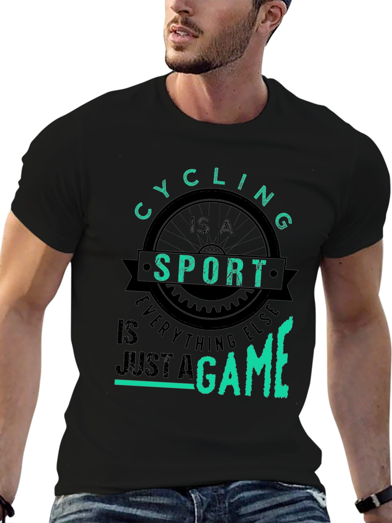 Black Cycling is a Sport T-Shirt view 6