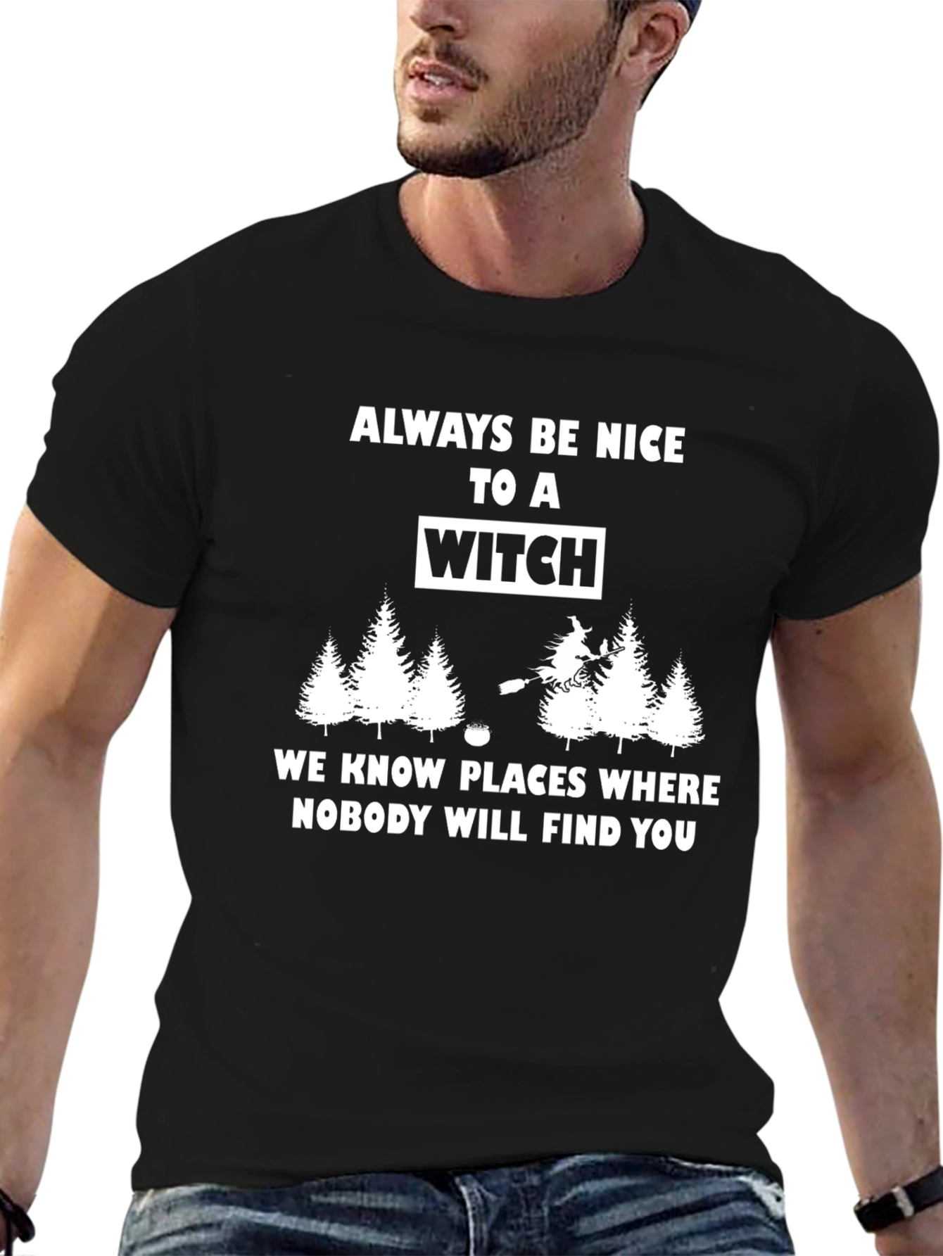 Black Always Be Nice to a Witch T-Shirt view 6