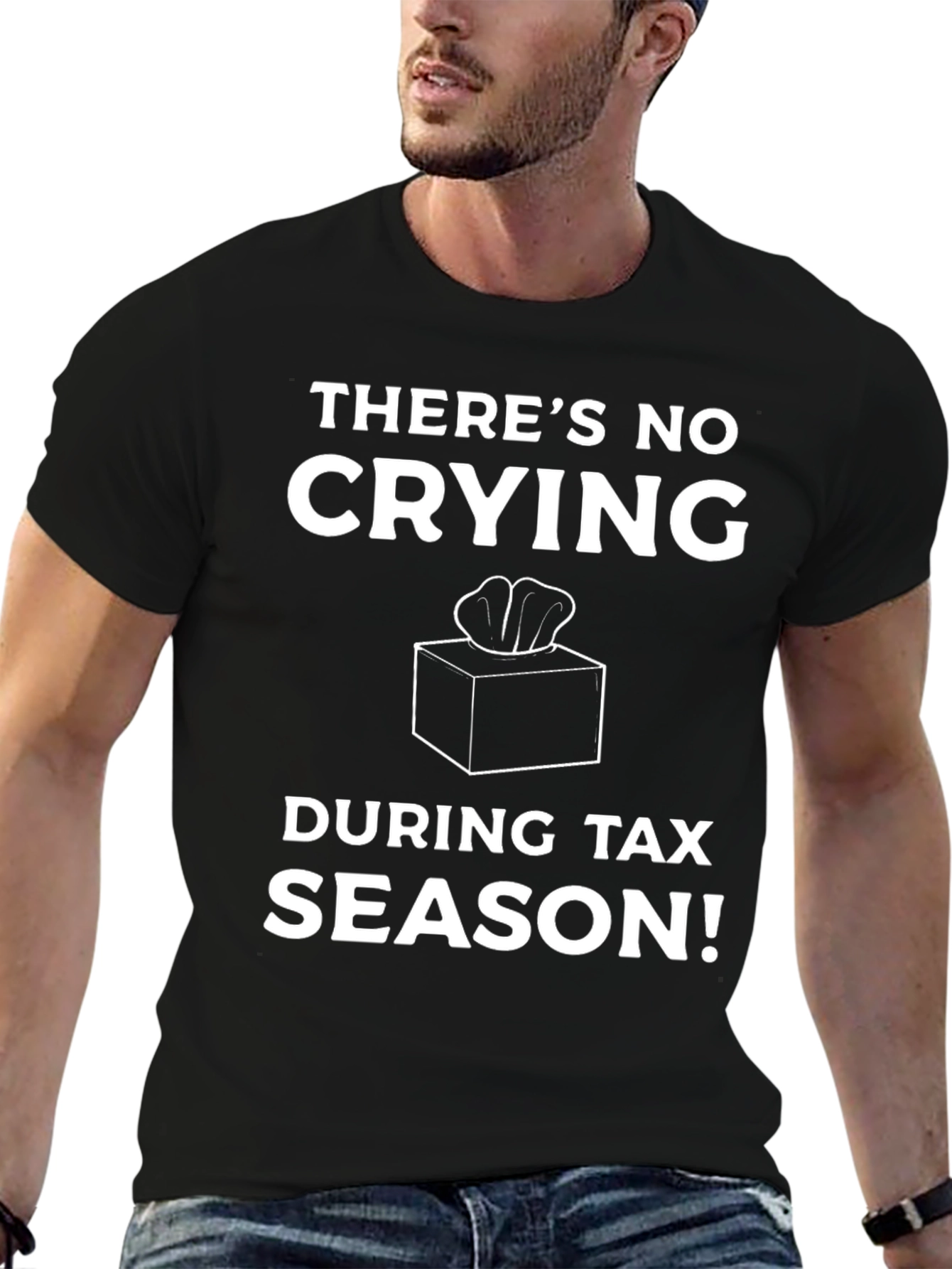 Black Funny Tax Season T-Shirt - No Crying! view 6