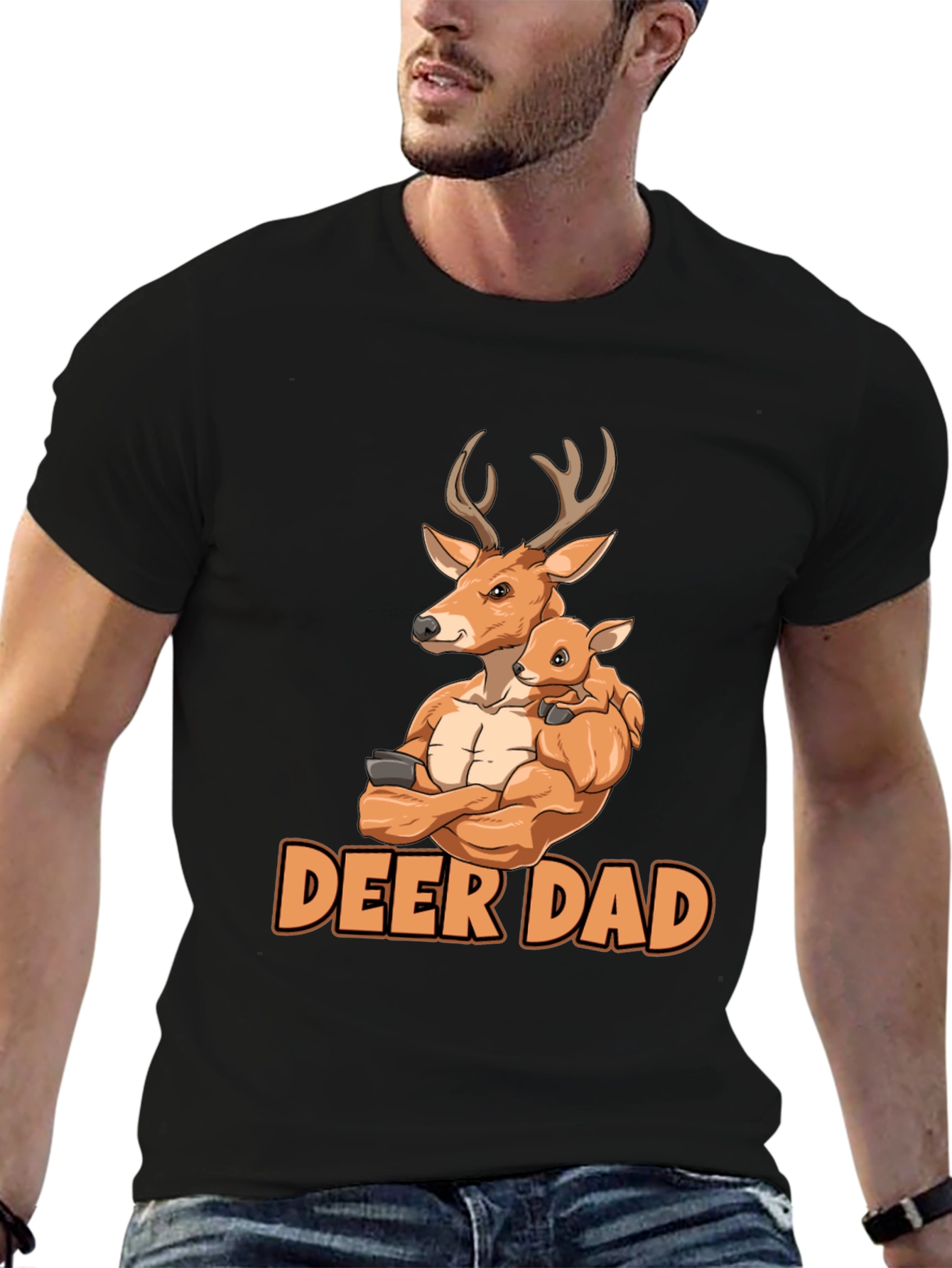 Black Deer Dad Graphic Tee - Father's Day Gift view 6