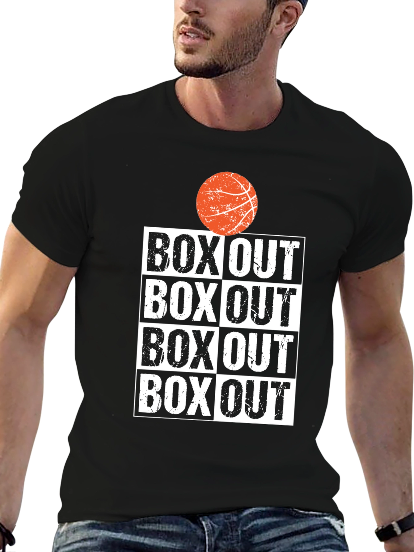 Black Box Out Basketball Graphic Tee - Black view 6