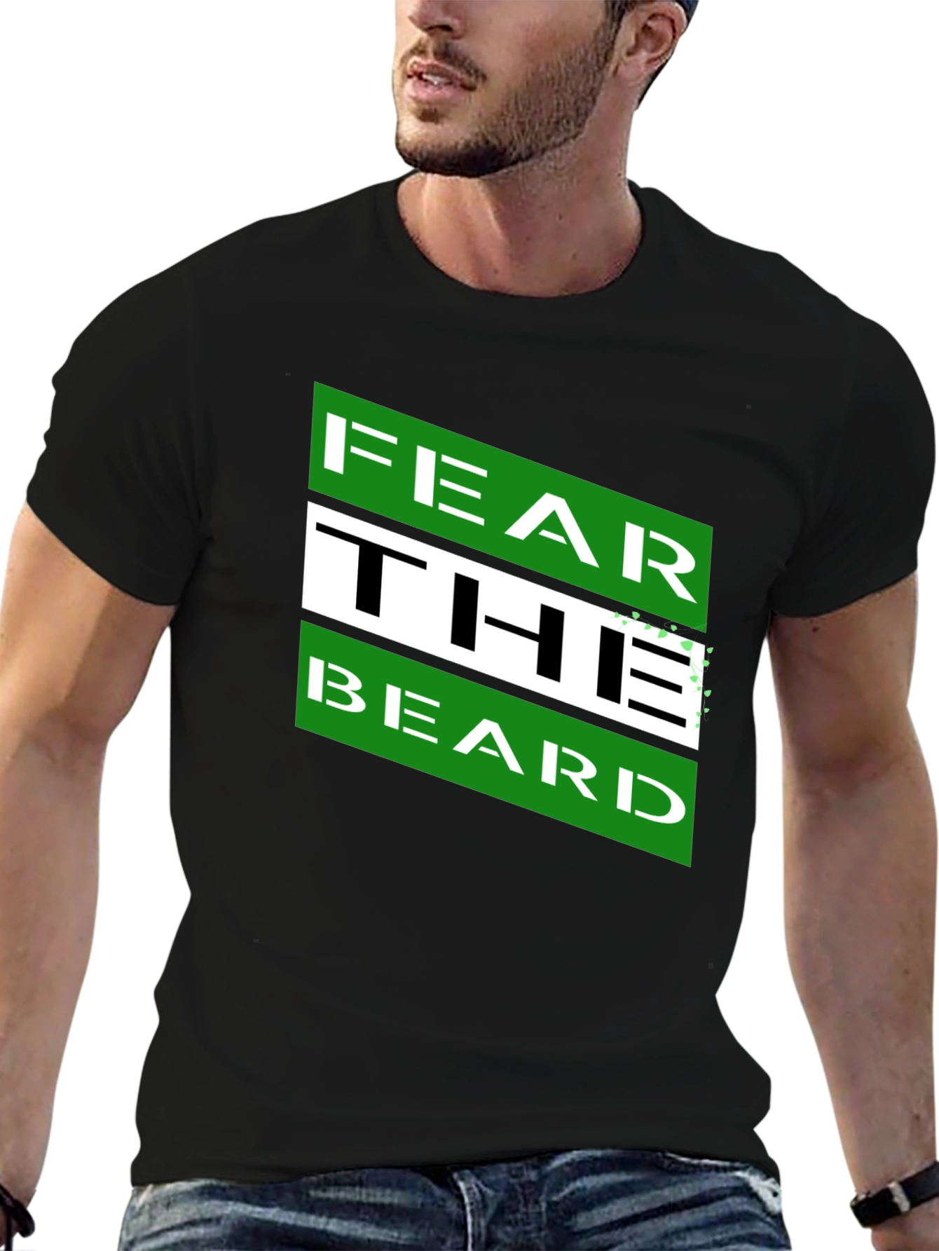 Black Fear The Beard Graphic Tee - Men's Short Sleeve T-Shirt view 6