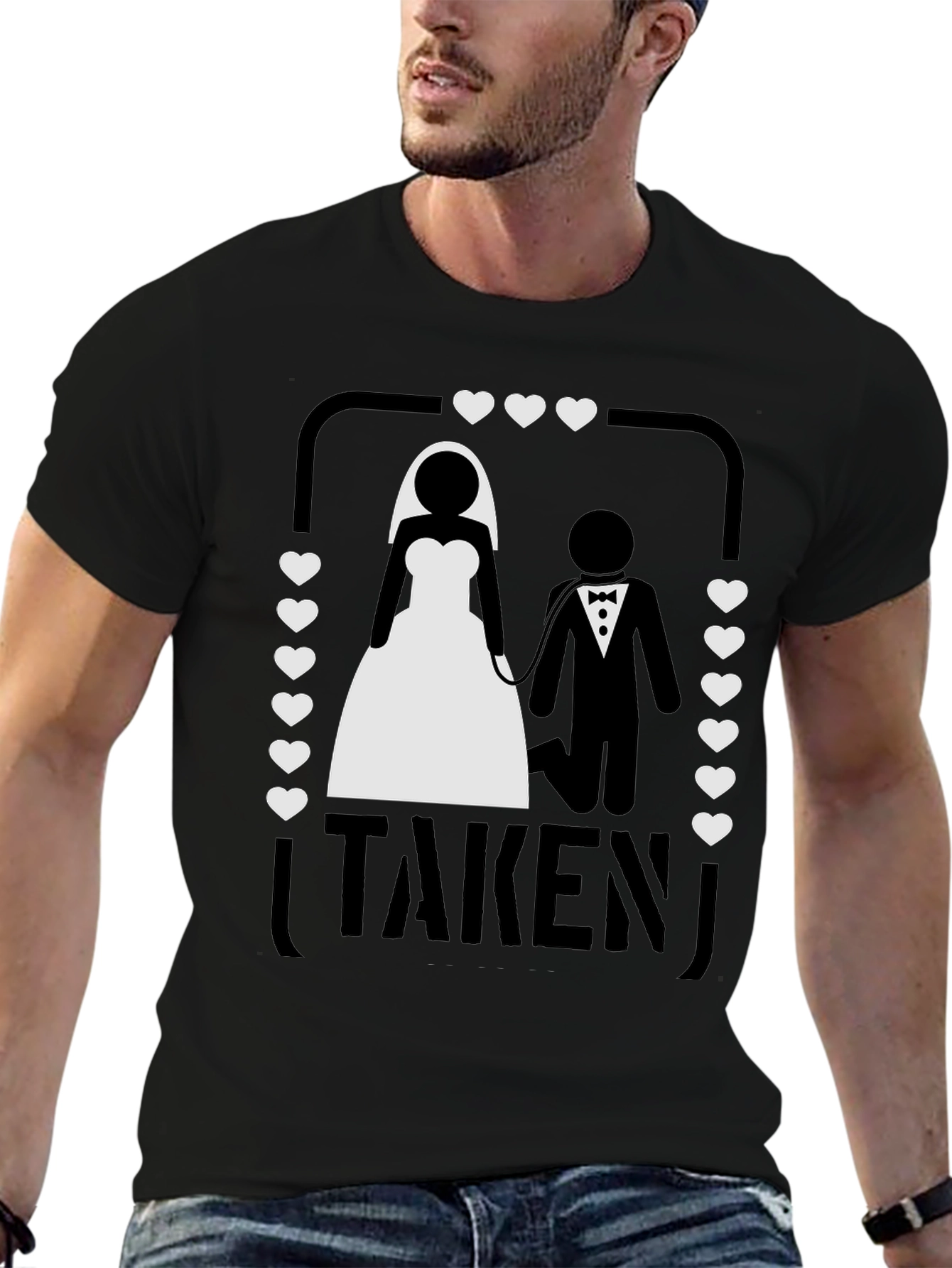 Black Taken Wedding T-Shirt view 6