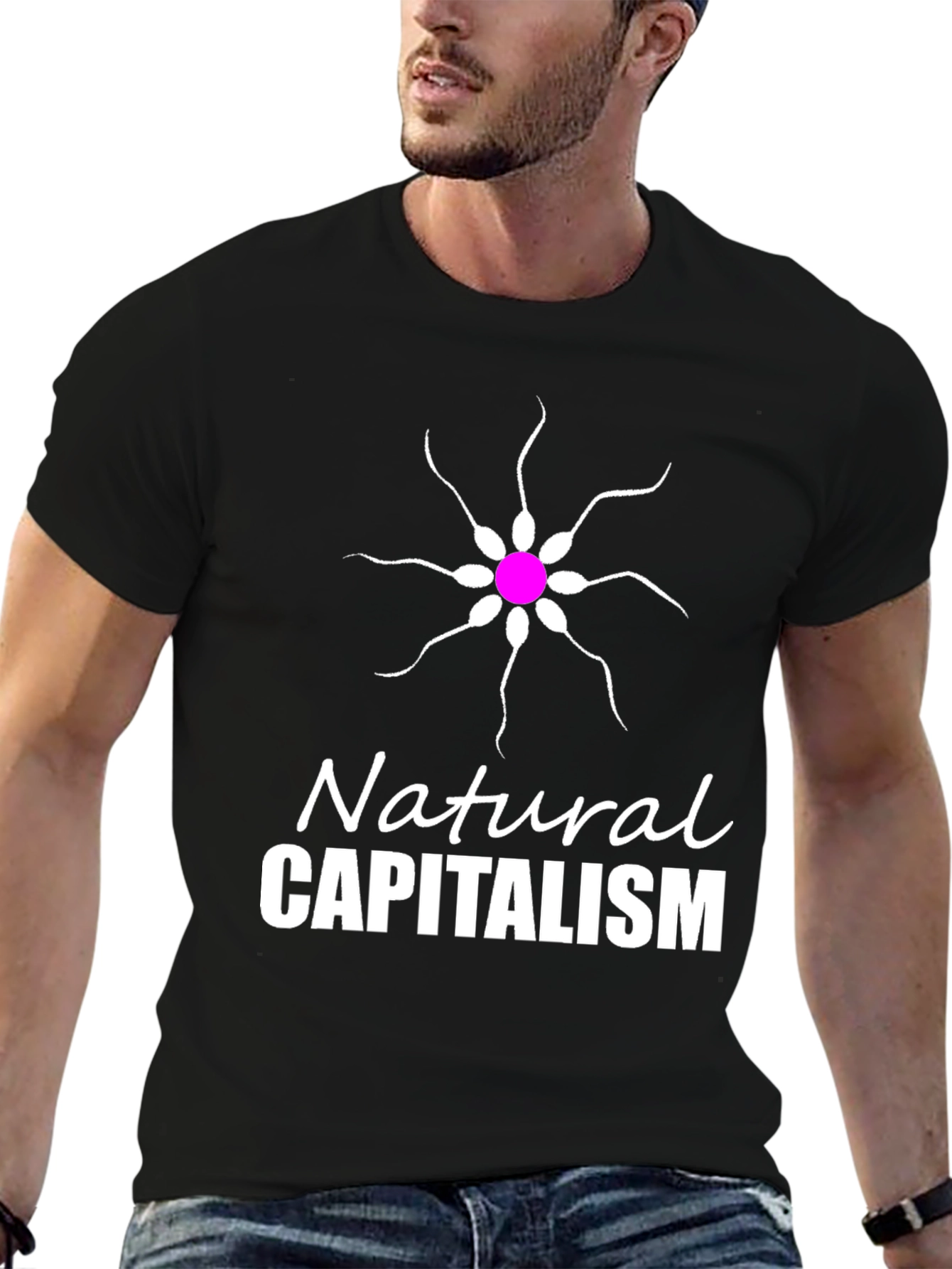 Black Natural Capitalism Graphic T-Shirt view 6