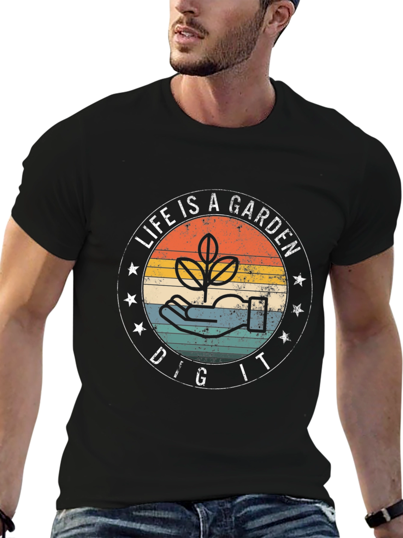 Black Life is a Garden Black Graphic T-Shirt view 6