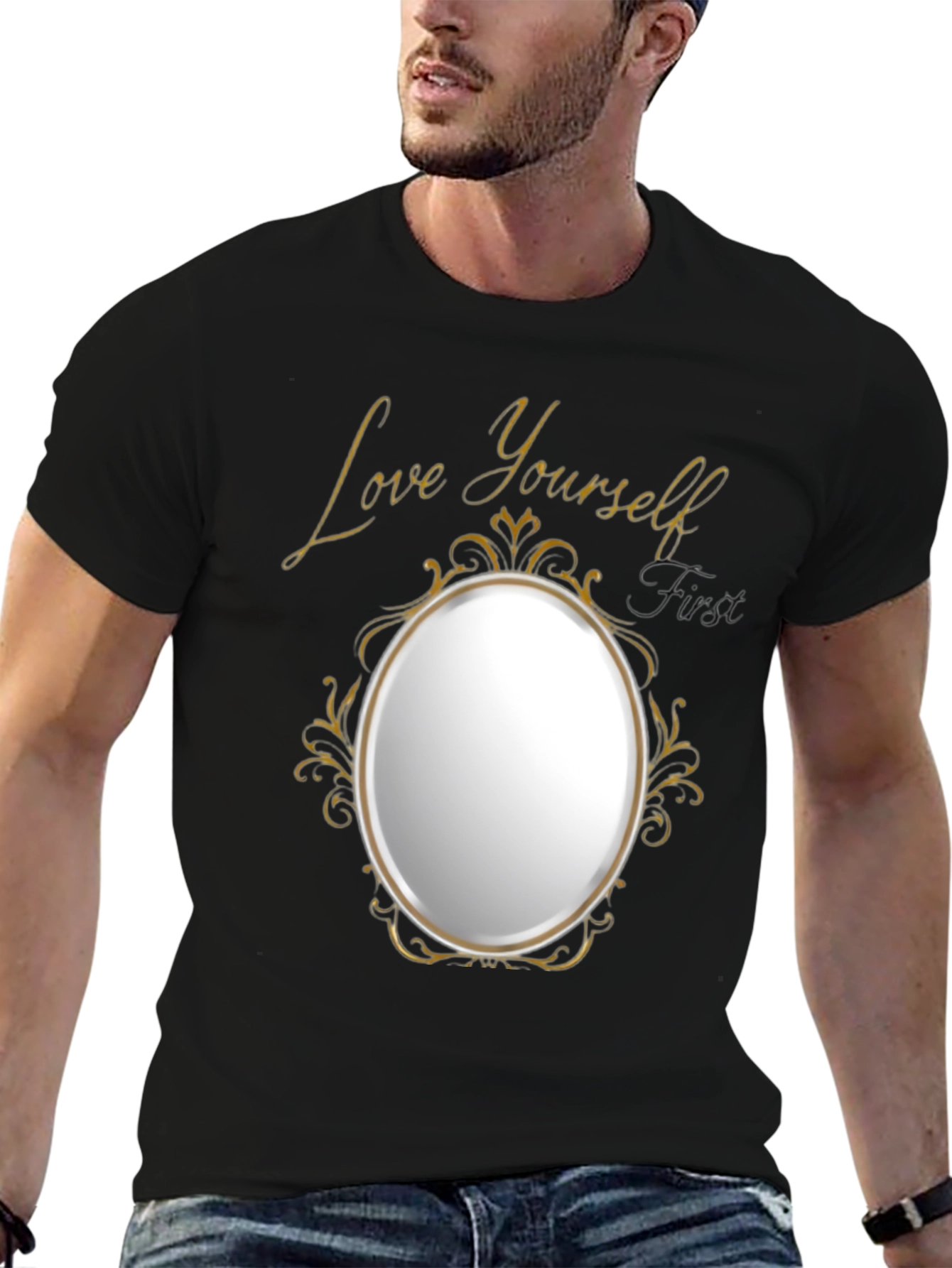 Black Love Yourself First Graphic Tee view 6