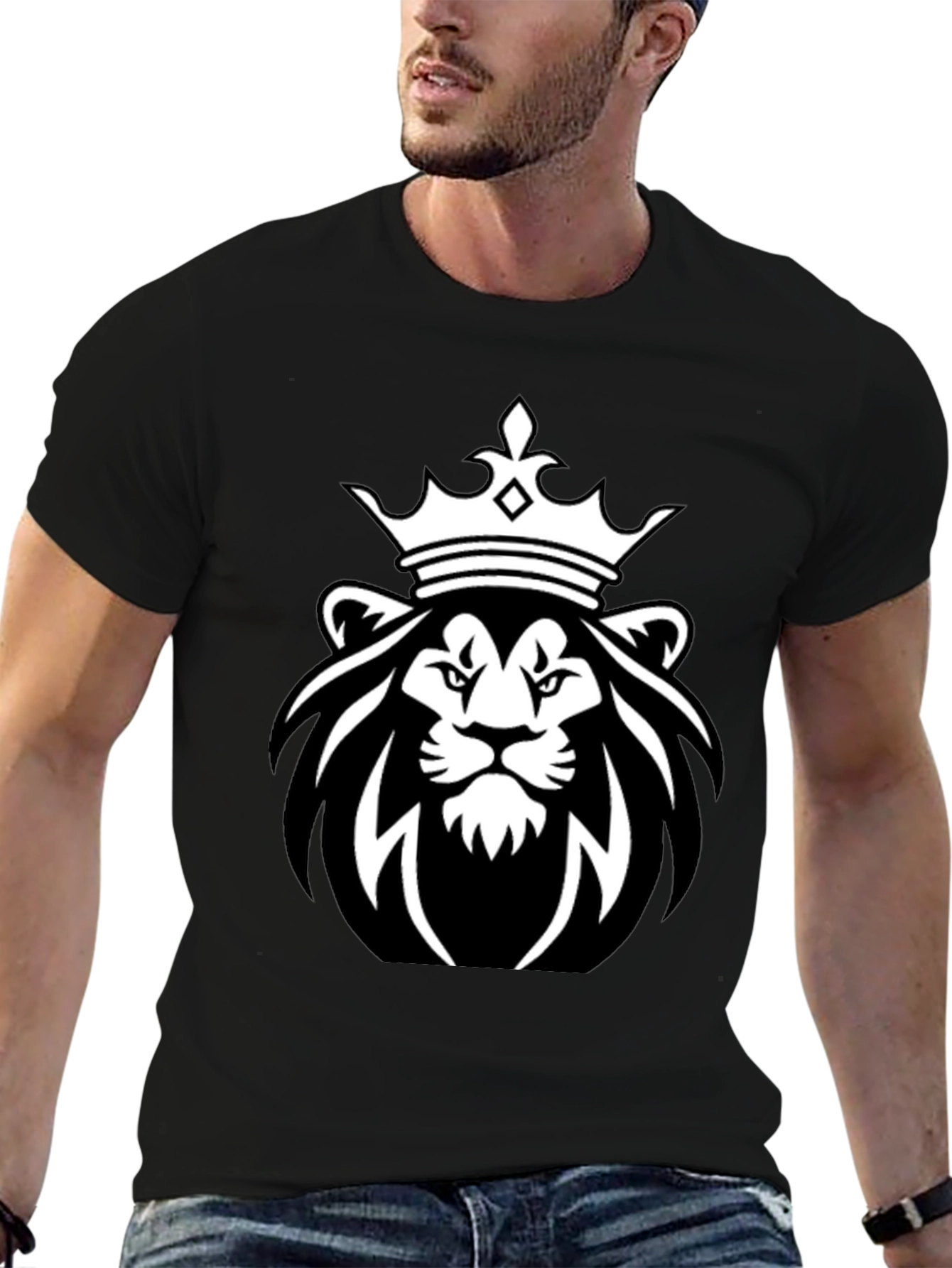 Black Lion King Graphic Tee - Black view 6