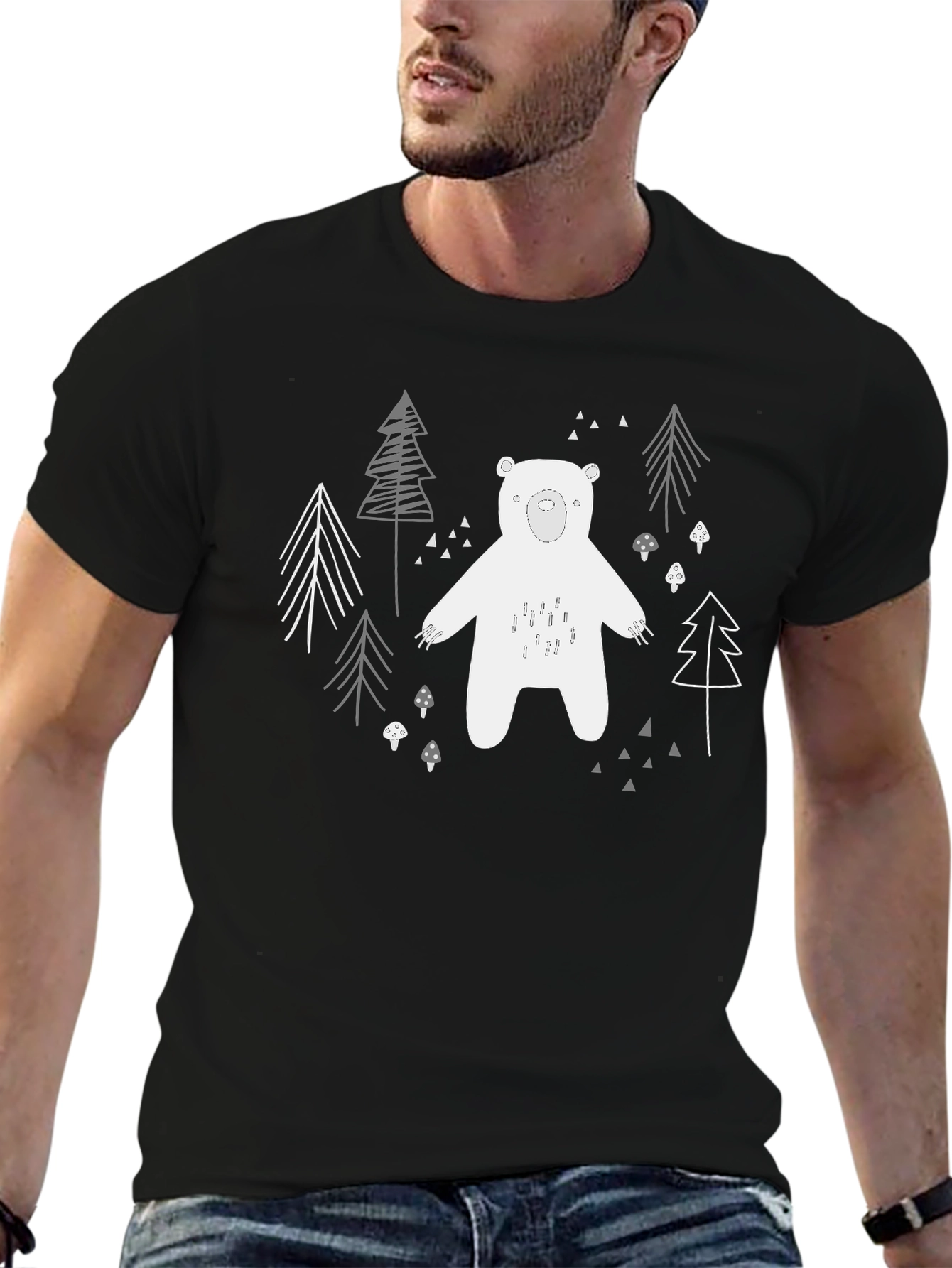 Black Bear Graphic Black T-Shirt view 6