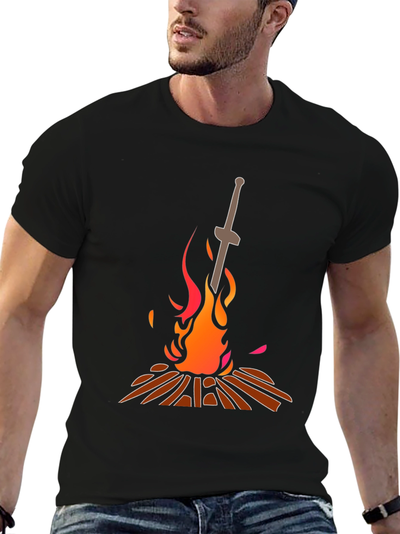 Dark Souls Bonfire T-Shirt - Black - 6